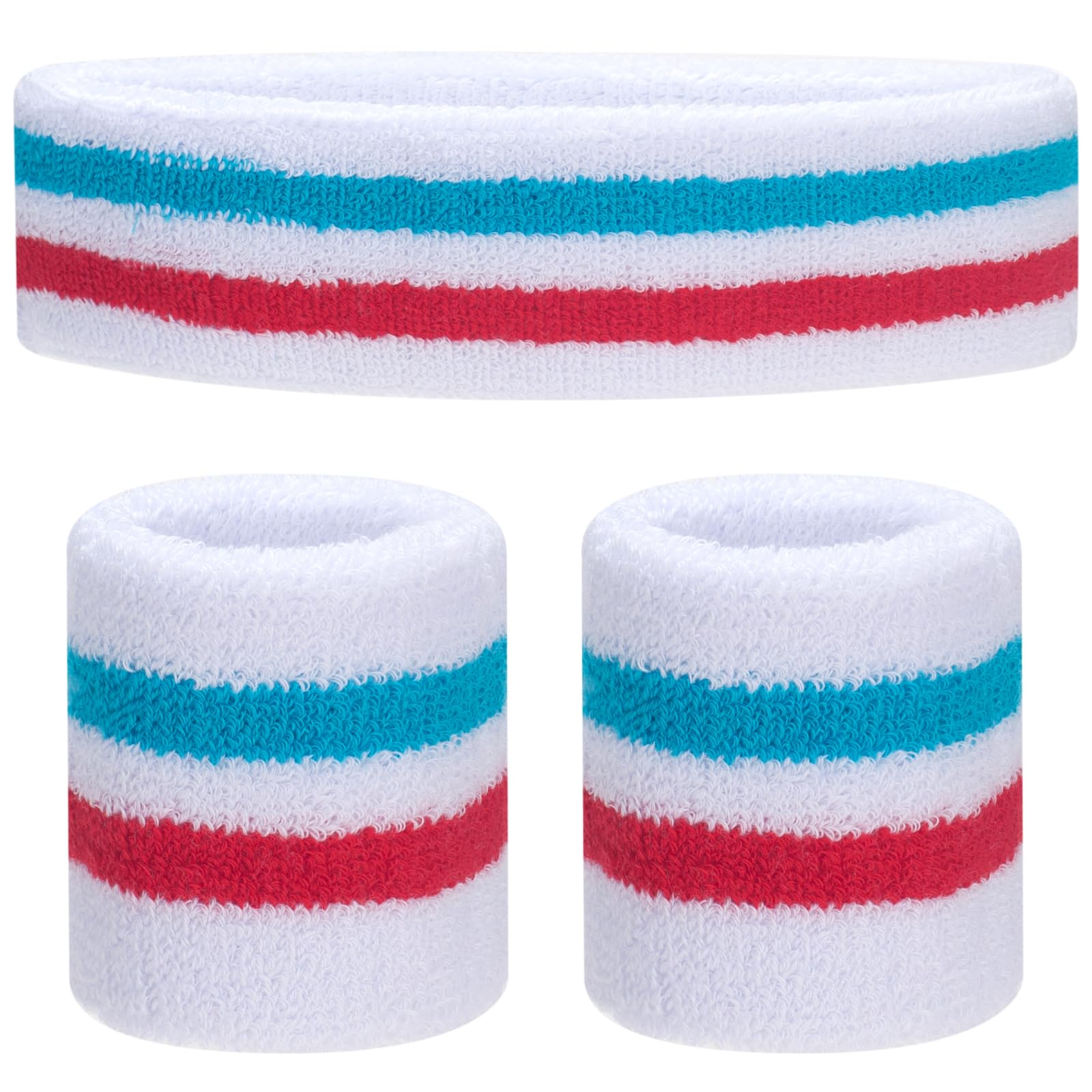 ONUPGO Kids Sweatbands Toddler Headband Wristband Set - Athletic Cotton Baby Sweat Band for Kids Youth Baby (1 Headband + 2 Wristbands)