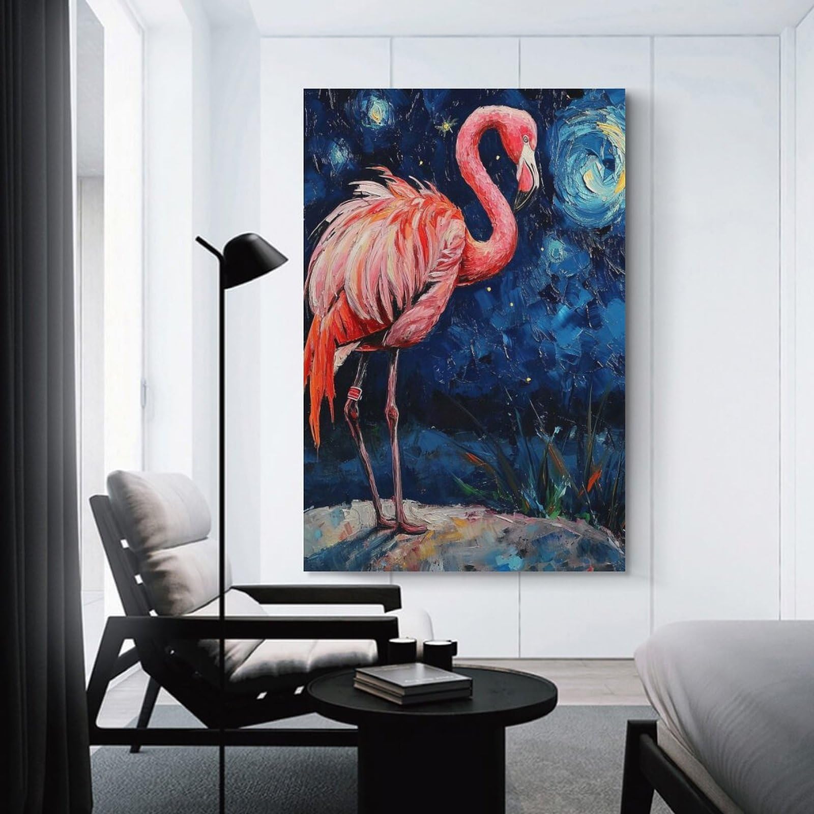 Junmoney Flamingo Serenade Home Decor Wall Art 20x30inch(50x75cm), for Living Room, Lounge Or Sitting Room, A Home Accent with Warm Character