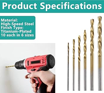 趣味 made in USA3 Aracombie 60pcs Mini Drill Bit Set, 6 Sizes 3/64 to 1/8 Inch