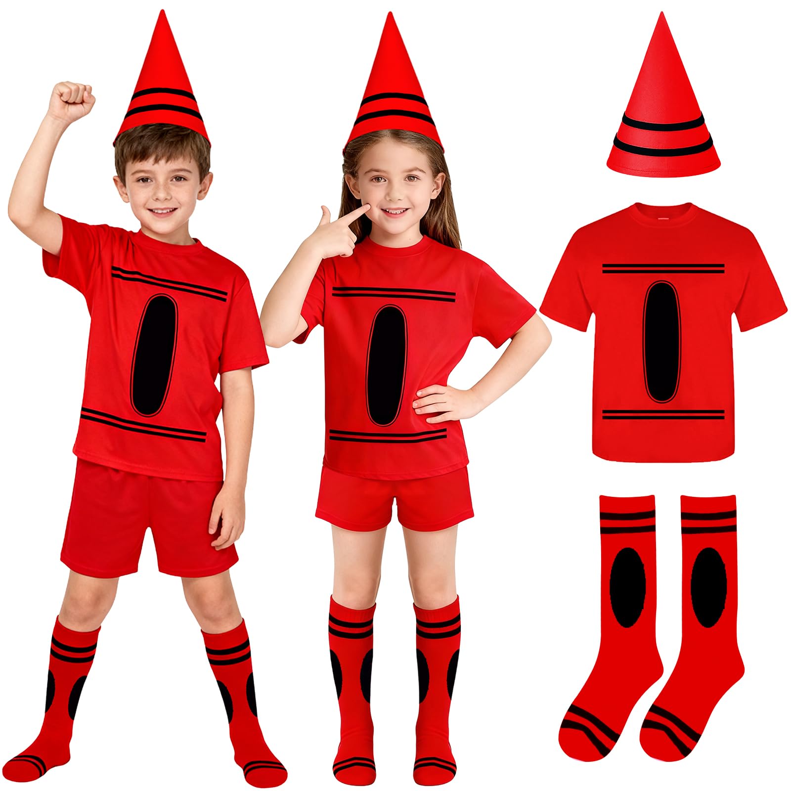 Ainvliya Crayon Costume Kids Set, World Book Day 2026 Full Costume Kids