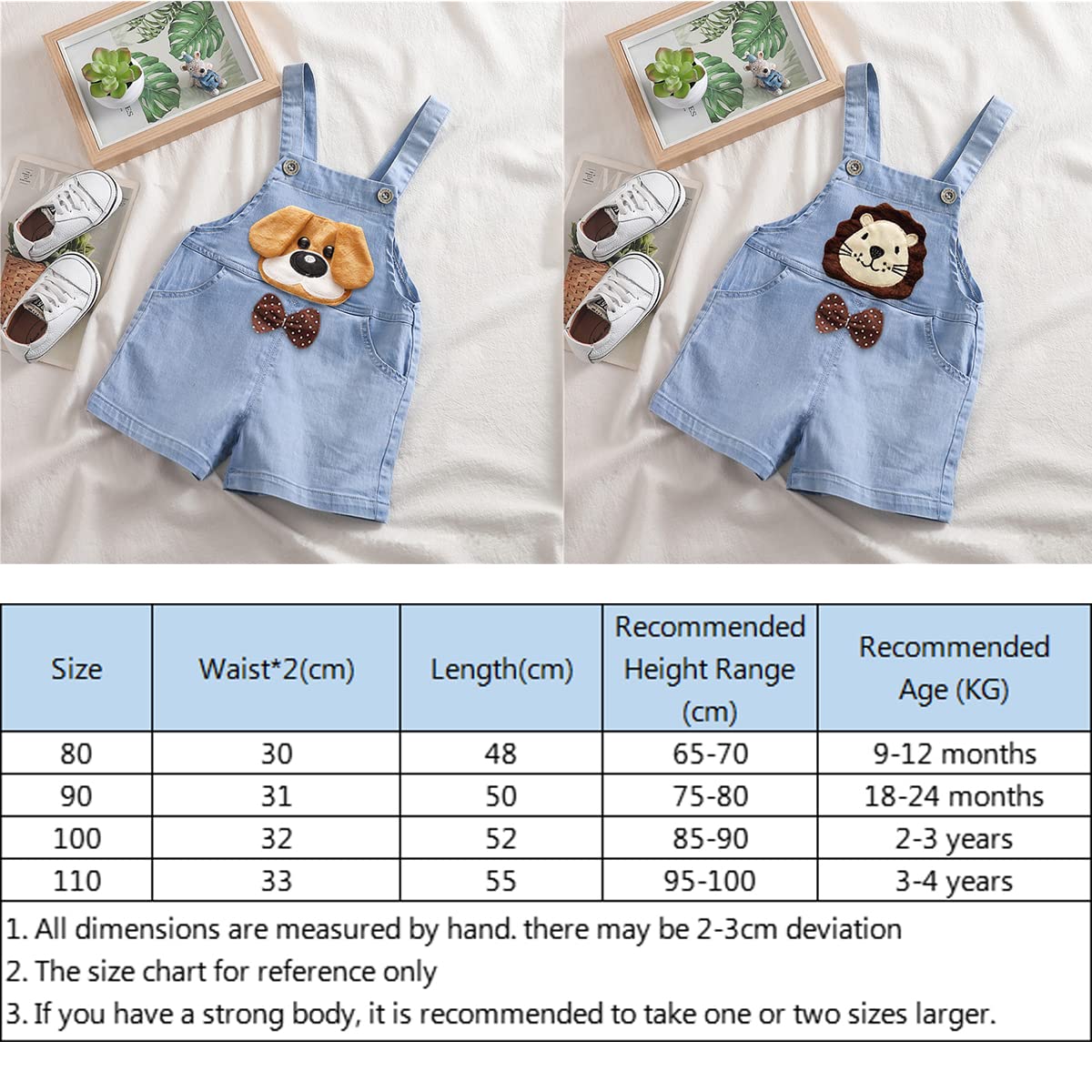 Salopette corte estive per bambini, in denim, 6-12 mesi, 2, 3 anni, per bambini, estive, pantaloni corti in denim cotone