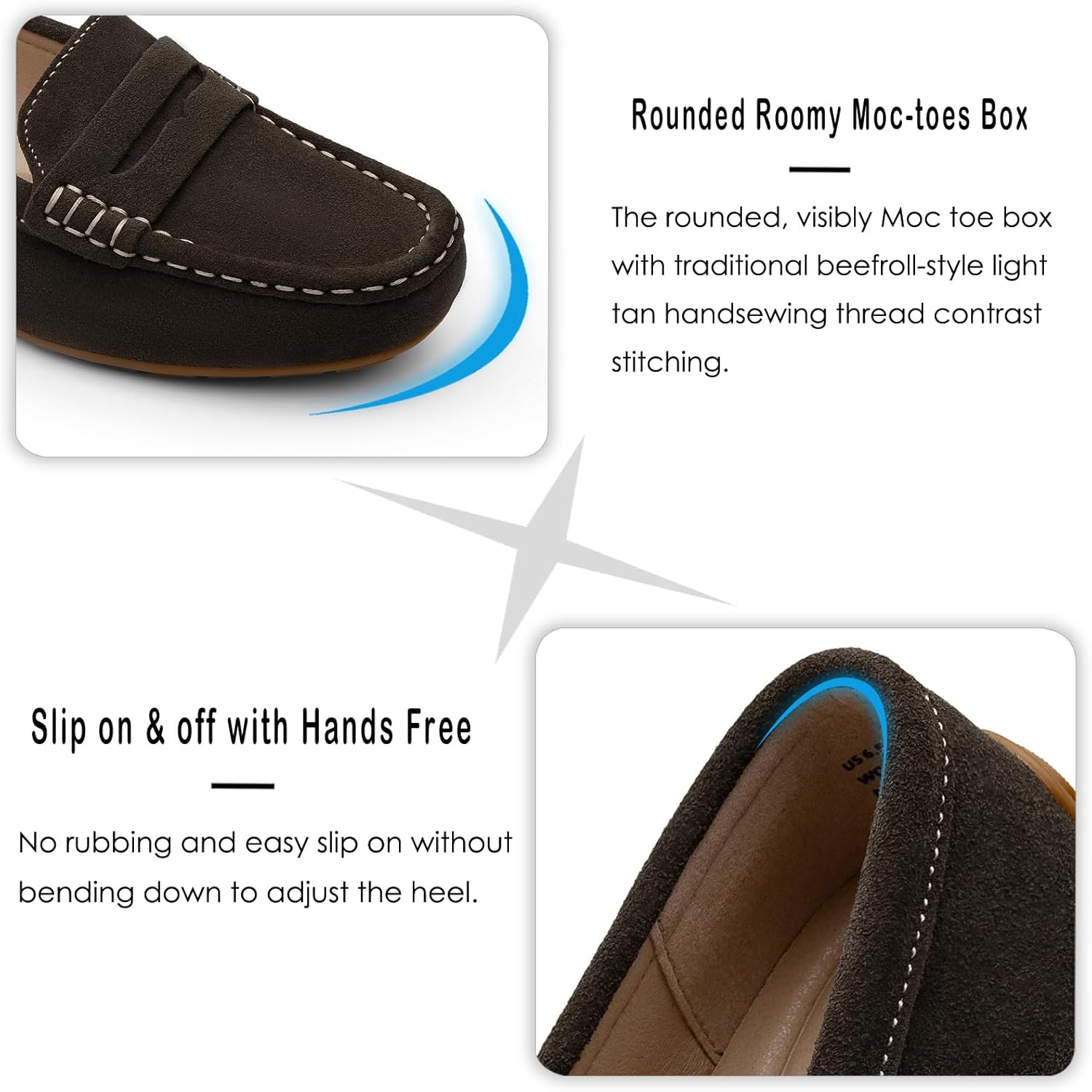 KORDAL Women's Comfortable & Lightweight Suede Leather Penny Loafers Slip-Ons Cute Business Casual Dress Shoes Work Office Flats Everyday Walking Shoes Driving Mocs for Women - Image 6