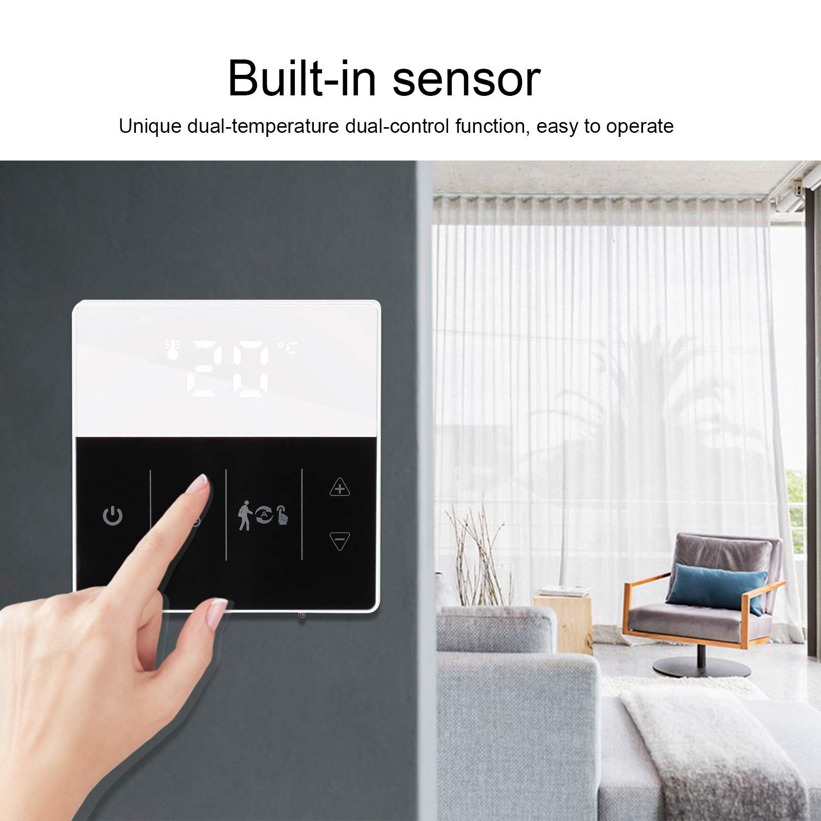 Generic Controlador de Temperatura de la Pared de Termostato Digital para Calefacción del Piso del Calentador de Agua con Programación Semanal para el Hogar (Blanco Negro)