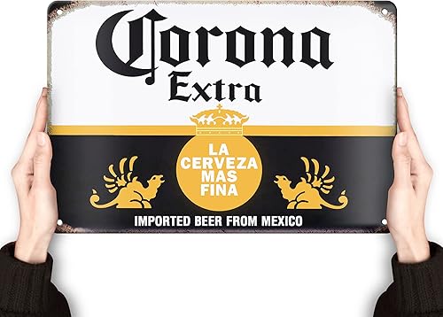 Letreros de cerveza Corona  Decoración de cueva de hombre  Letreros de metal vintage de lata  Decoración retro para el hogar  Póster de pared Cosas