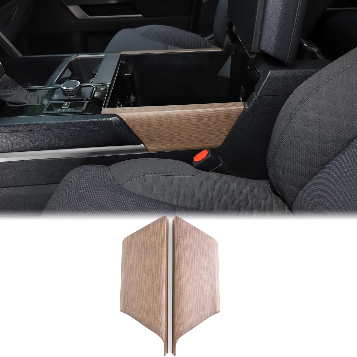 Aunginsy Center Console Side Armrest Box Lower Panel Trim Cover Fit Toyot@a Tundra/Sequoia 2022 2023 Truck Center Control Gear Shift Side Panel Decorative Sticker Protection ABS Interior Accessories