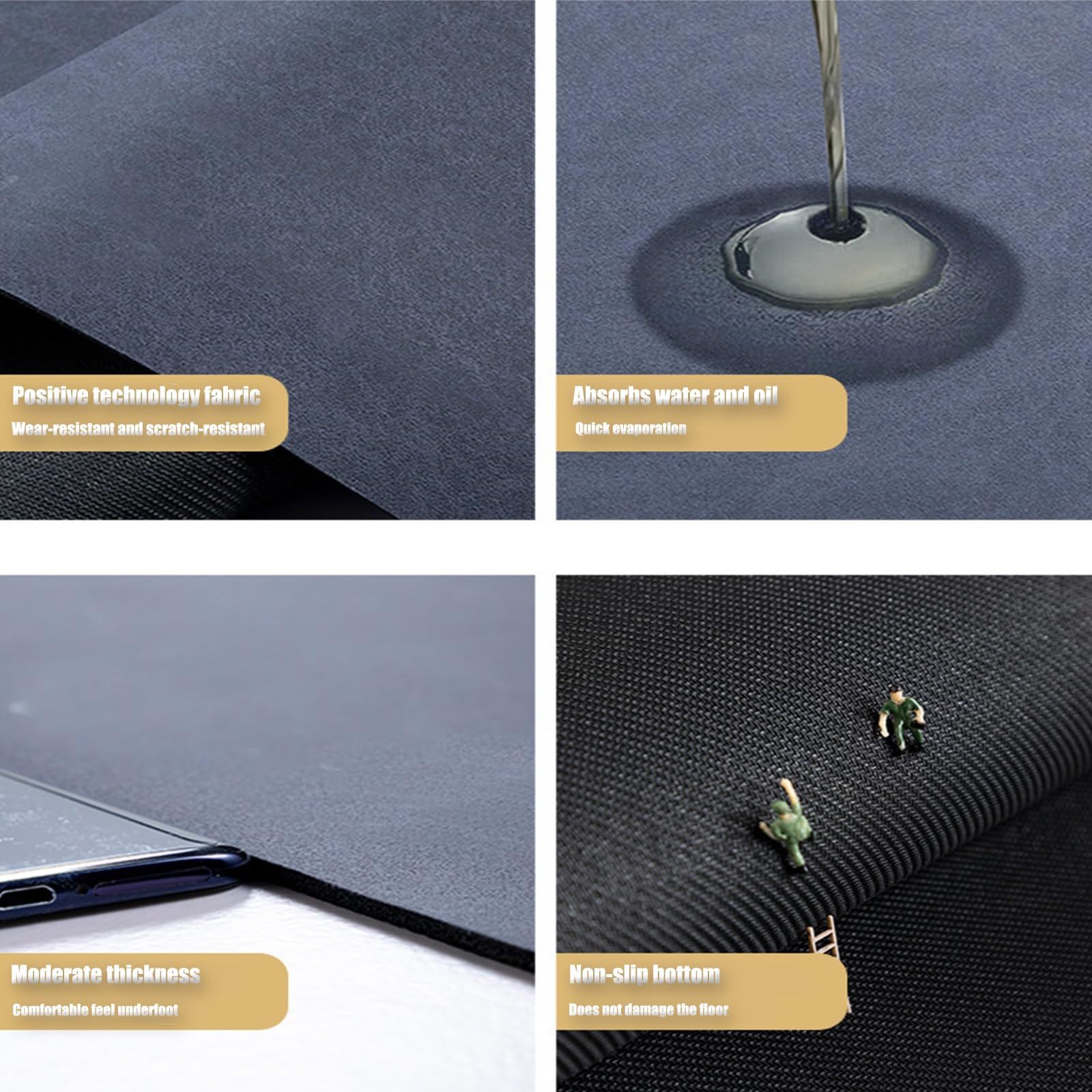 Tapis de Cuisine Anti-fatigue Ergonomique Tapis Confort Pad Doux Diatomée Coussin Anti-dérapant Imperméable Design Absorbant pour Cuisine et Bureau Sols