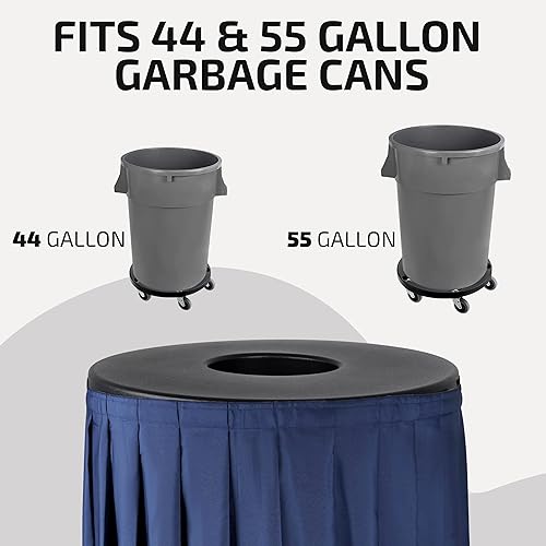 Miniatura 3 de Paquete de 2 tapas decorativas para botes de basura con falda, se adapta a botes de basura de 44 galones y 55 galones, perfecto para eventos,