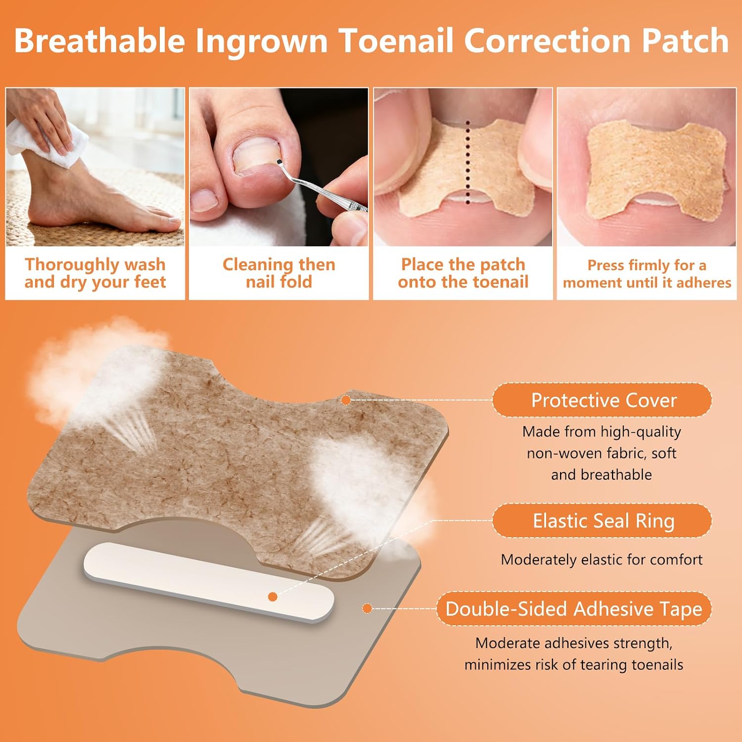 Ingrown Toenail Corrector Set with Correction Strips, Professional ingrown toenails pedicure tool set for men and women