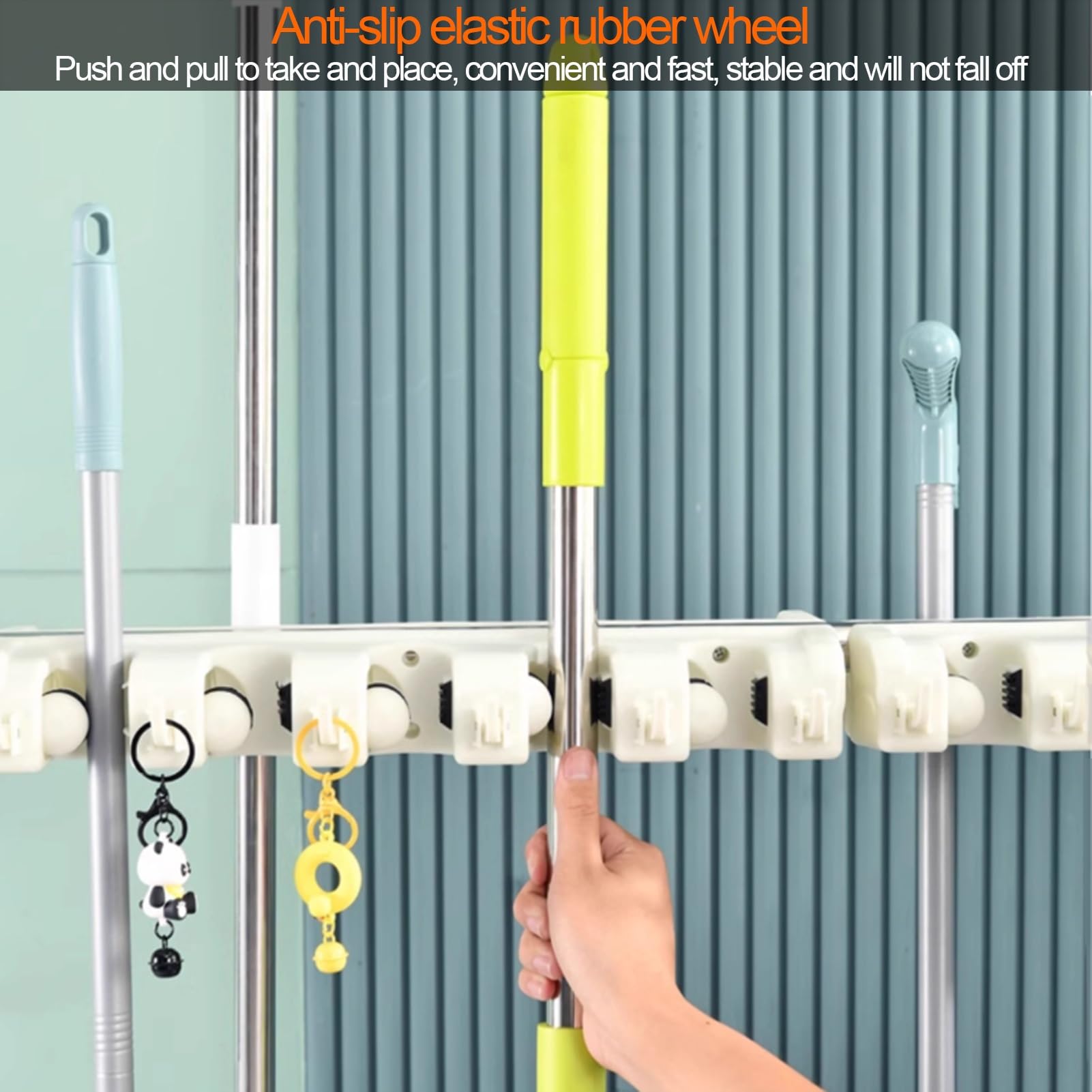 Porta-Mop con Ruote, Supporto Mobile per Scope