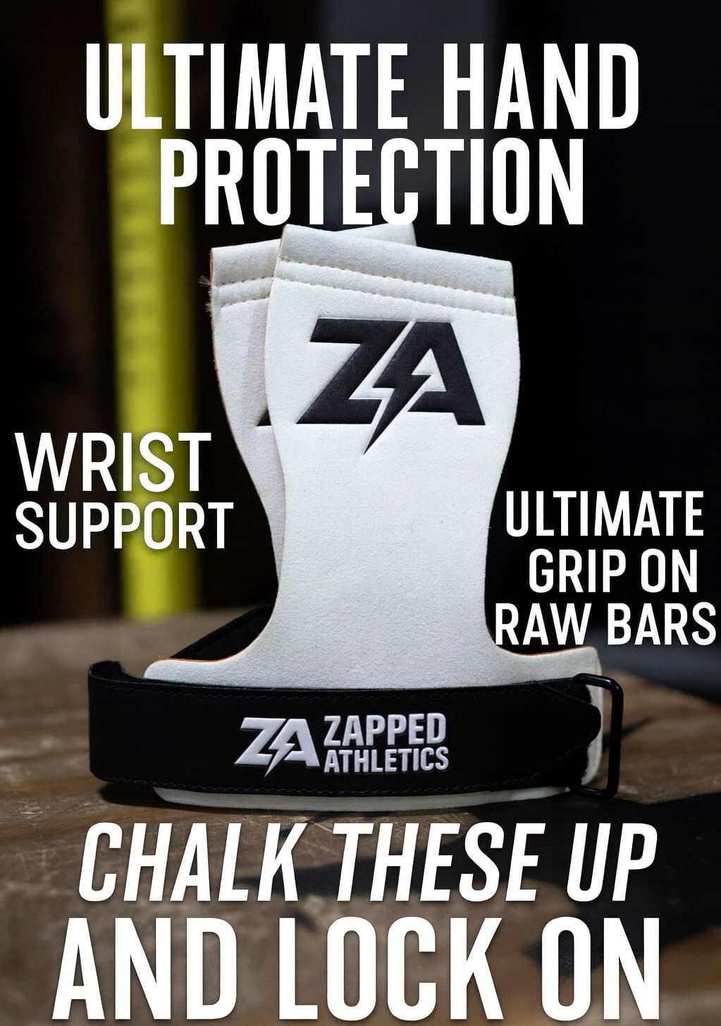 Chalky Grips for Cross Training and Gymnastics, for Pull-ups, WODs- Hand Protection for Muscle-ups & Toes-to-Bar with Wrist Support
