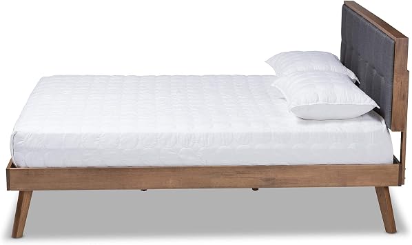Baxton Studio Beds (Platform), King, Dark Grey/Walnut