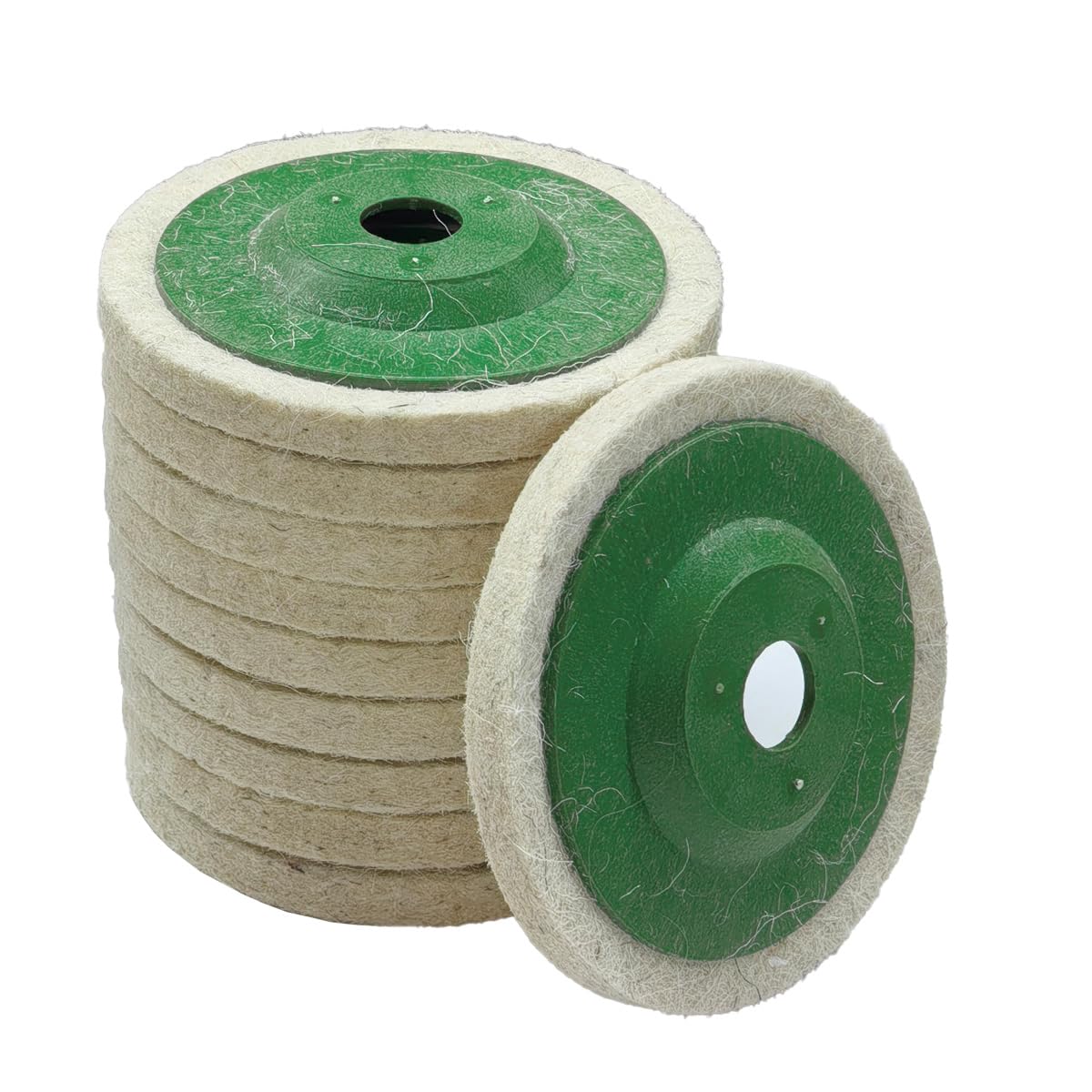 10PCS 4 Inch Wool Felt Car Polishing Wheel Disc Pad, Bore Dia Polishing Wheel Pad for 100 Angle Grinder, Round Buffing Wheel Disc for Metal, Marble, Wood (10PCS)