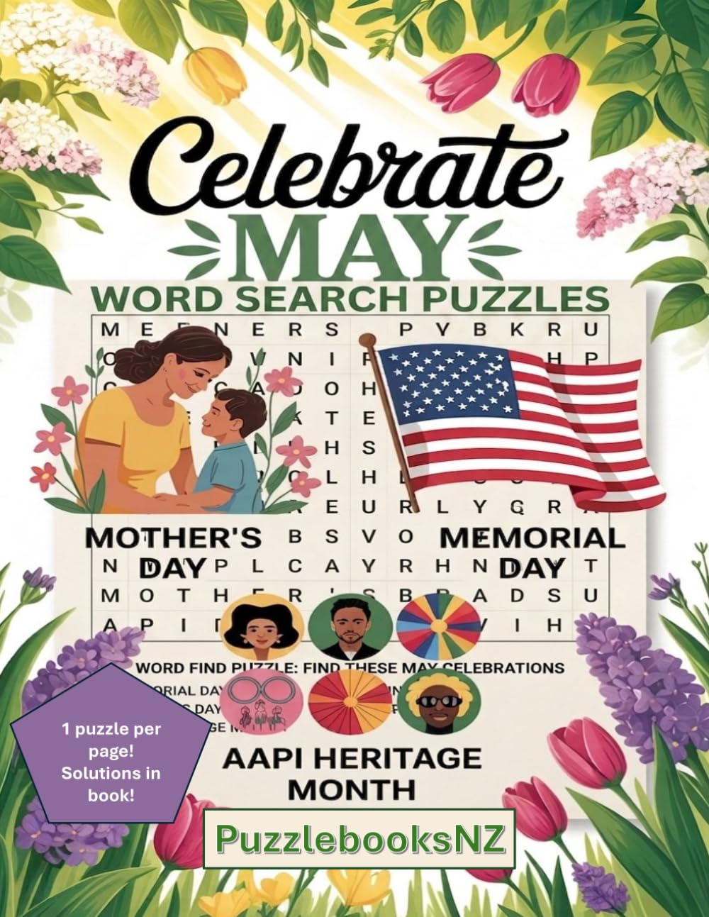 Celebrate May - Word Search Puzzle Book - Large Print Puzzles: Word Find Puzzle Book for teens & All adults.