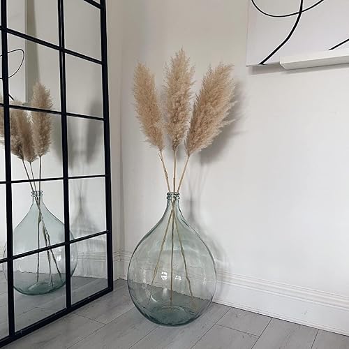 KAYYUKI WH 21" Extra Large Floor Glass Vase for Tall Pampas Grass - Table Home Decor, Heavy Duty Clear Glass Vase for Tall Branches Plant, Perfect