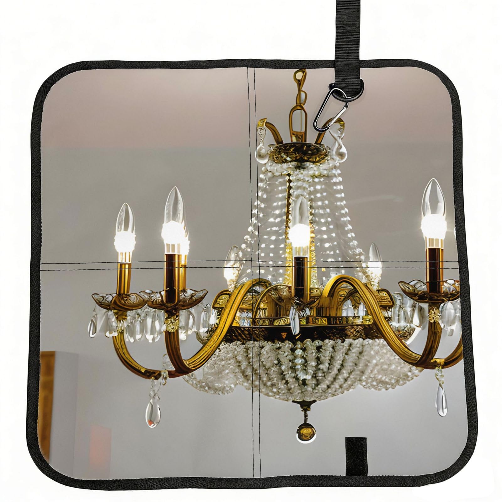 eeprty Ball Room Chandelier Printed Portable Seat Cushion Strap, Foldable Pad for Stadium Bleachers Hiking Travel