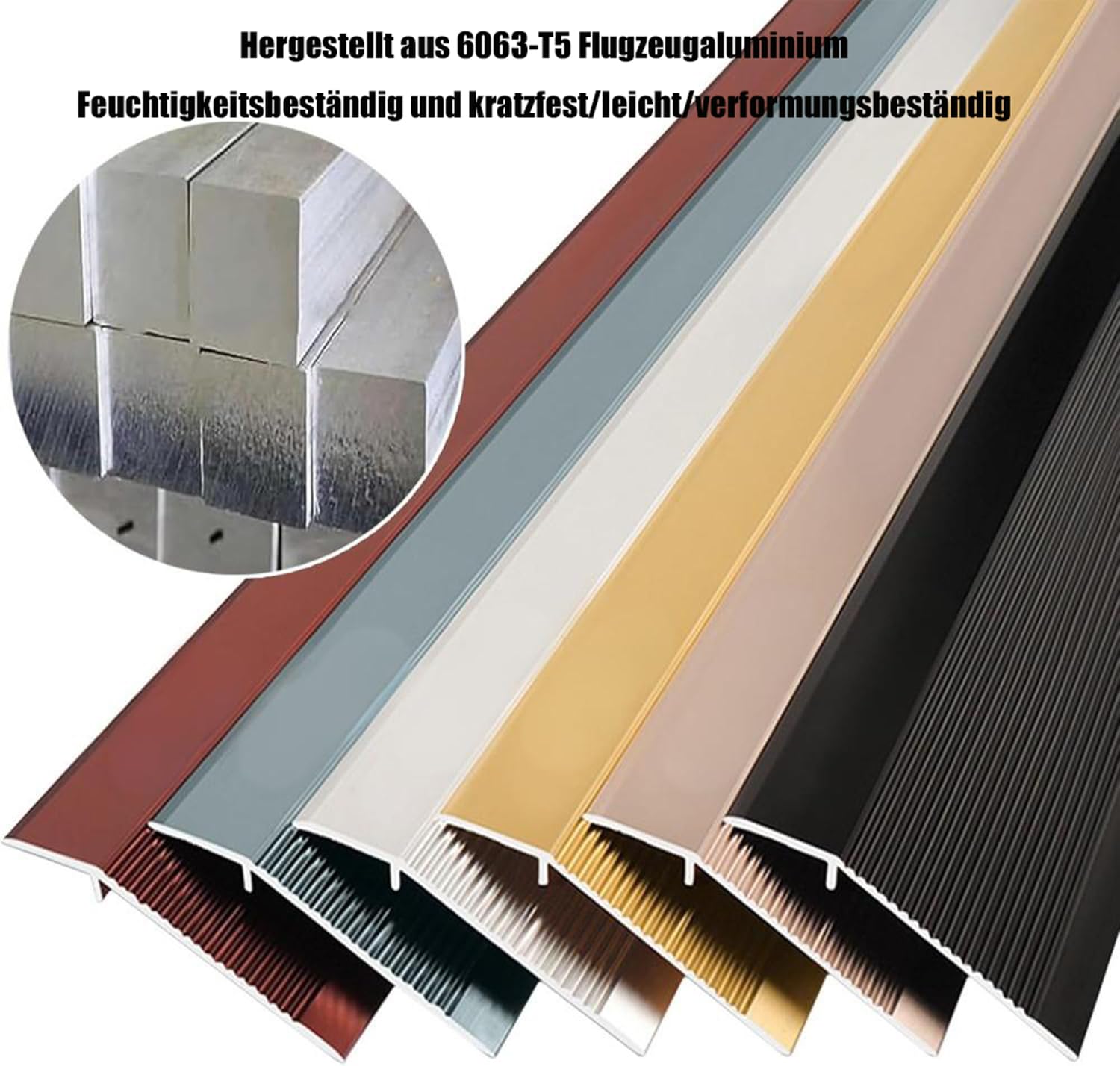 Perfil En T para Transición De Suelo Aluminio Puertas,3 Piezas 90cm, Ideal Uniones Entre Suelos Laminados Y Cerámicos, Desnivel,Rojo,120cm