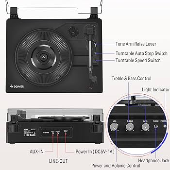 Amazon.com: Donner Vinyl Record Player, Bluetooth Turntable