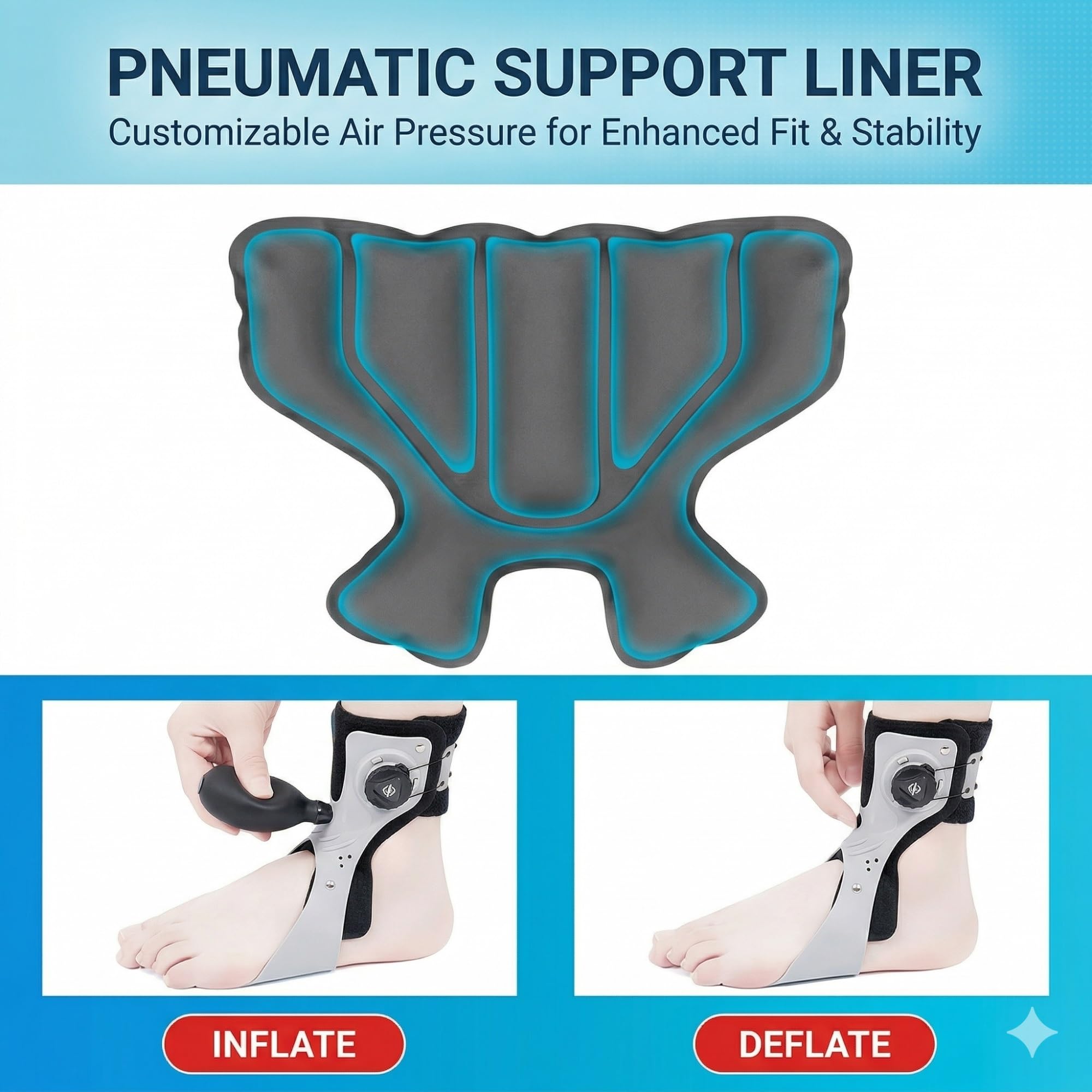 Tutore per Piede Cadente AFO Supporto per Ortesi Caviglia e Piede per Camminare con Scarpe Stabilizzatore Regolabile per Recupero Emiplegia Supporto per Lesione del Nervo Peroneale(Giusto,XXL)