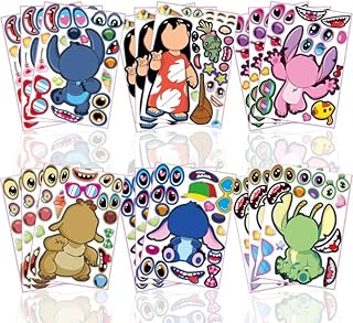 36Pcs Make Your Own Lilo ＆ Stitch Toys Stickers Sheet,Lilo ＆ Stitch Birthday Party Favors for Lilo ＆ Stitch Birthday Party Supplies