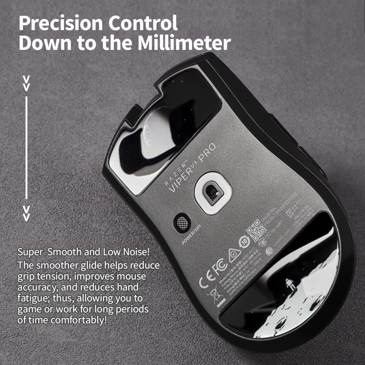 Amazon.co.jp: immoenuc ガラス製マウススケート Razer Viper V3 Pro用