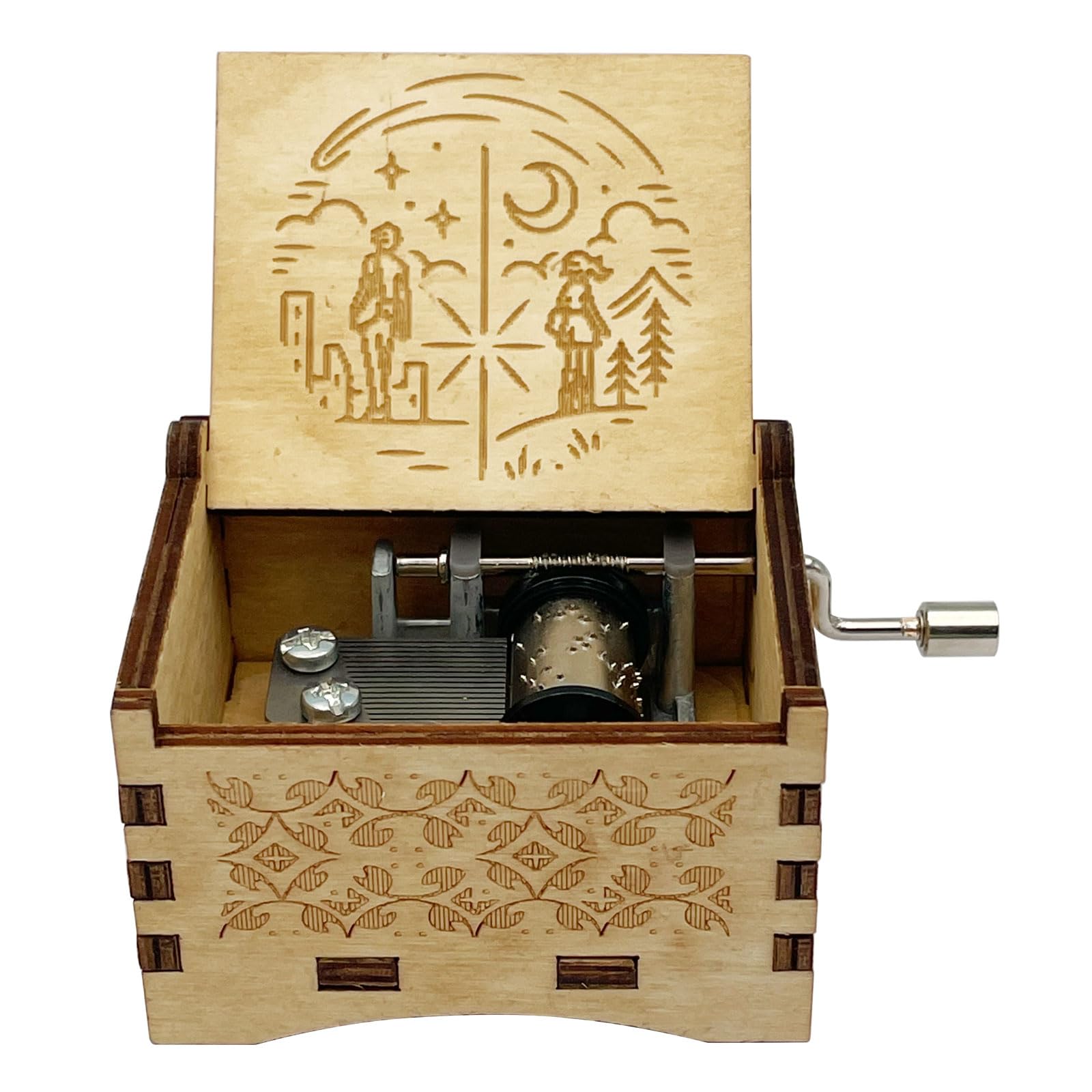 Your Zenzenzense Names - Caja de música con manivela de mano, caja musical única de madera, regalos para Navidad, cumpleaños (Zenzenzense)