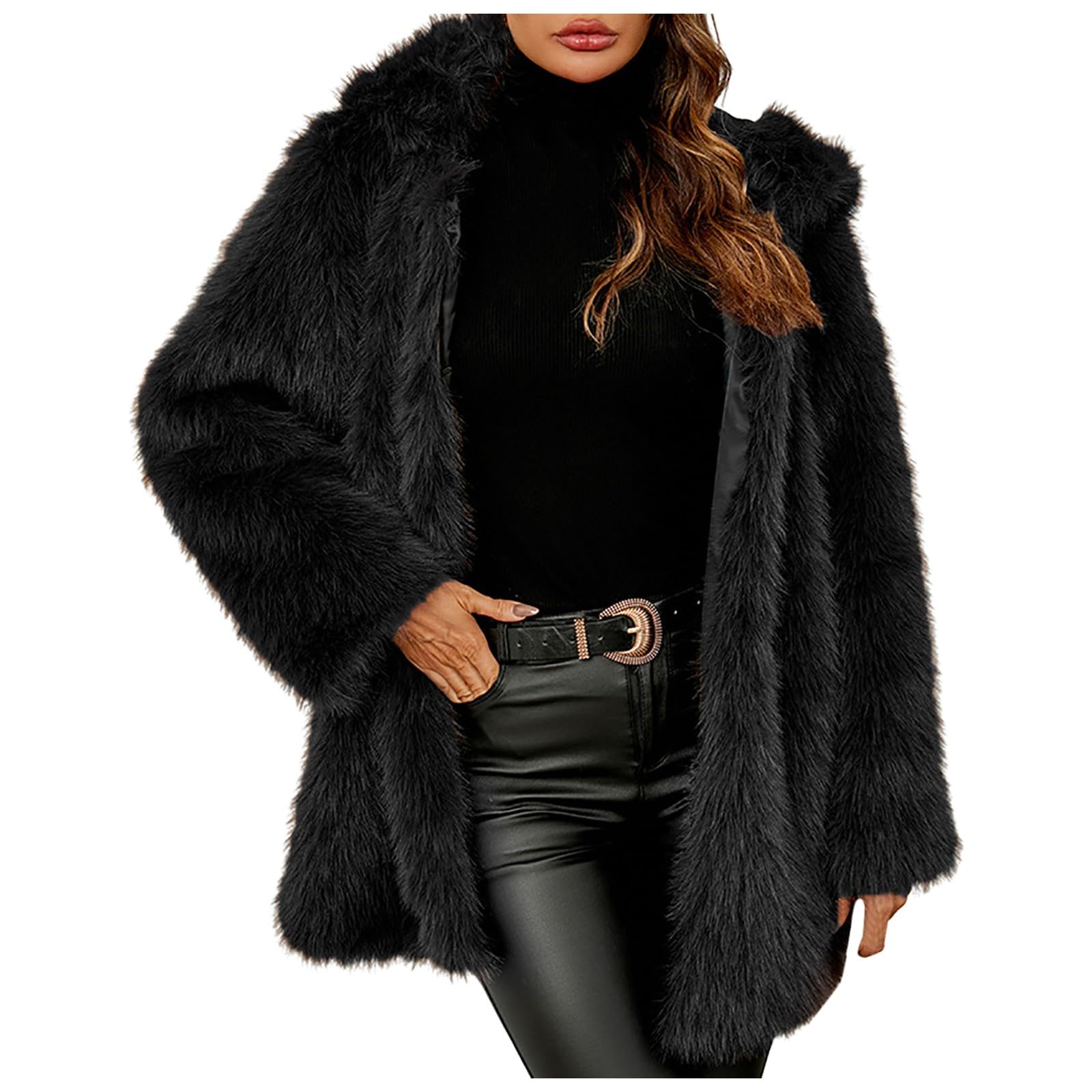Chaleco de Invierno para Mujer Abrigo Corto Cálido con Diseño Peludo Sin Mangas Moda Informal Plus Size
