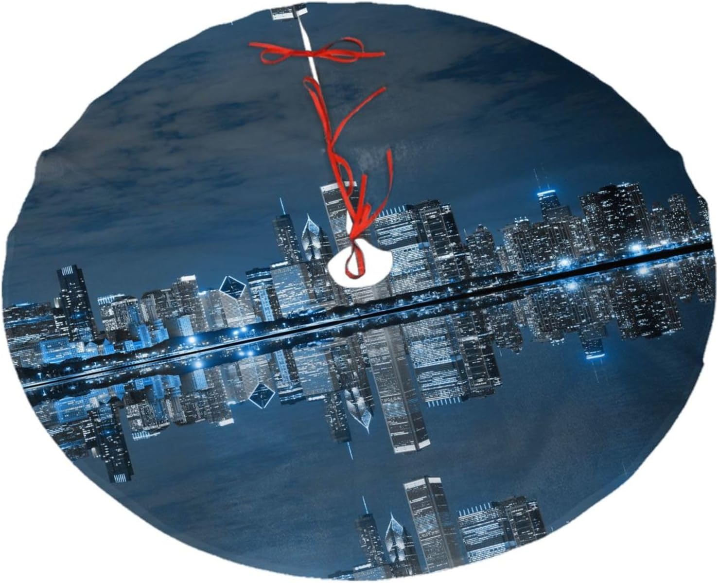 Chicago Reflected Christmas Decoration Plush Tree Skirt Christmas Tree