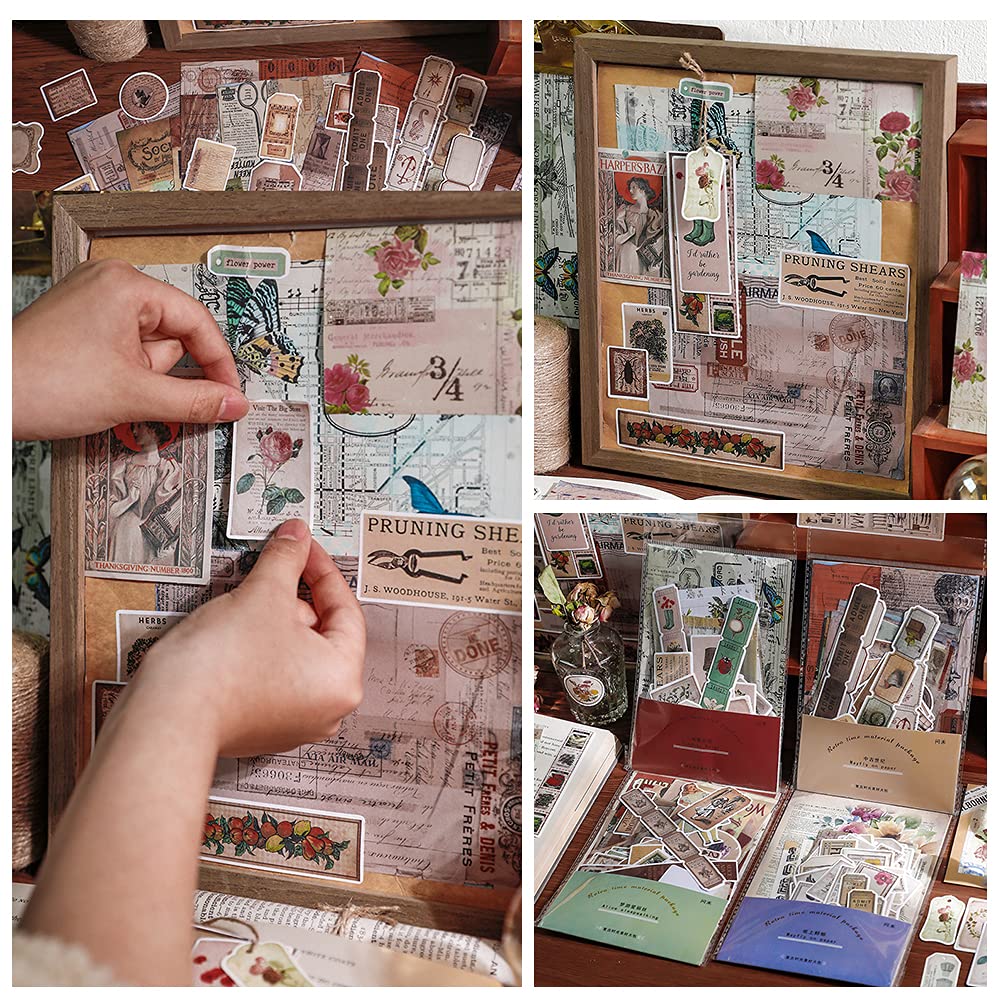 コラージュ素材 チケット風ステッカー 紙シール たっぷり60枚♡ 【公式