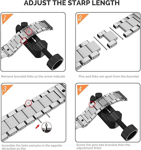 Miniatura 7 de Abanen Correa de reloj de titanio para Garmin Fenix 8 1.850 in/epix Pro 1.850 in, ajuste rápido 0.866 in pulsera de metal de titanio con hebilla de