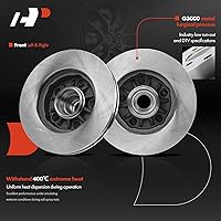 Vista 5 de A-Premium Kit de rotores de freno de disco ventilados delanteros de 10.28 pulgadas (261mm) + pastillas cerámicas compatible con modelos selectos