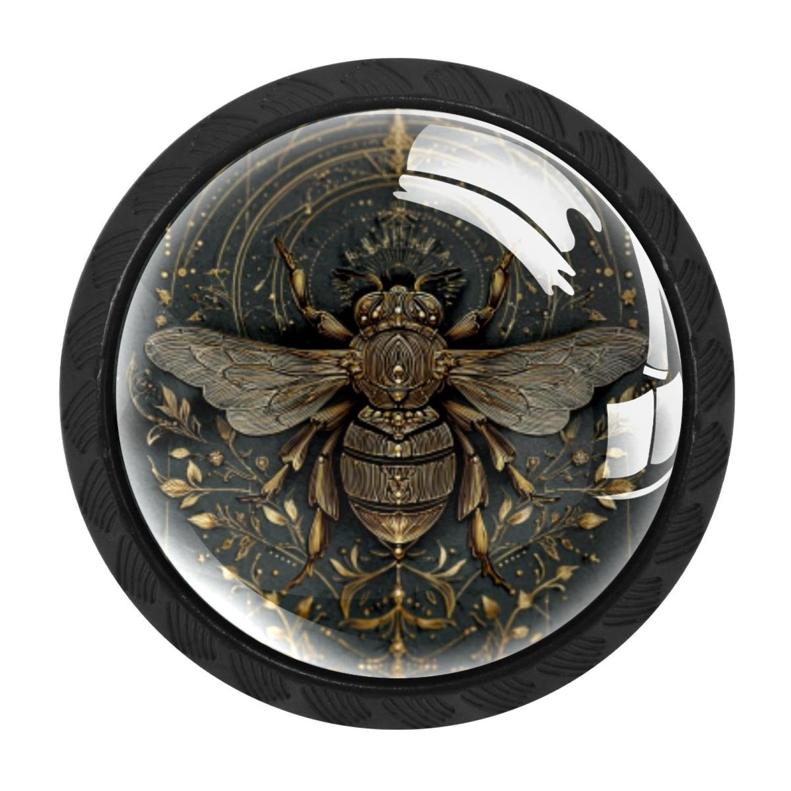 Boutons de tiroir abeille en verre au design raffiné pour meuble