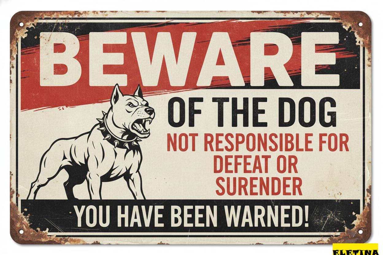 Beware Of Dog Great Dane You Have Been Warned Aluminum Tin Sign Outdoor Yard Fence Home Farm 8x12in