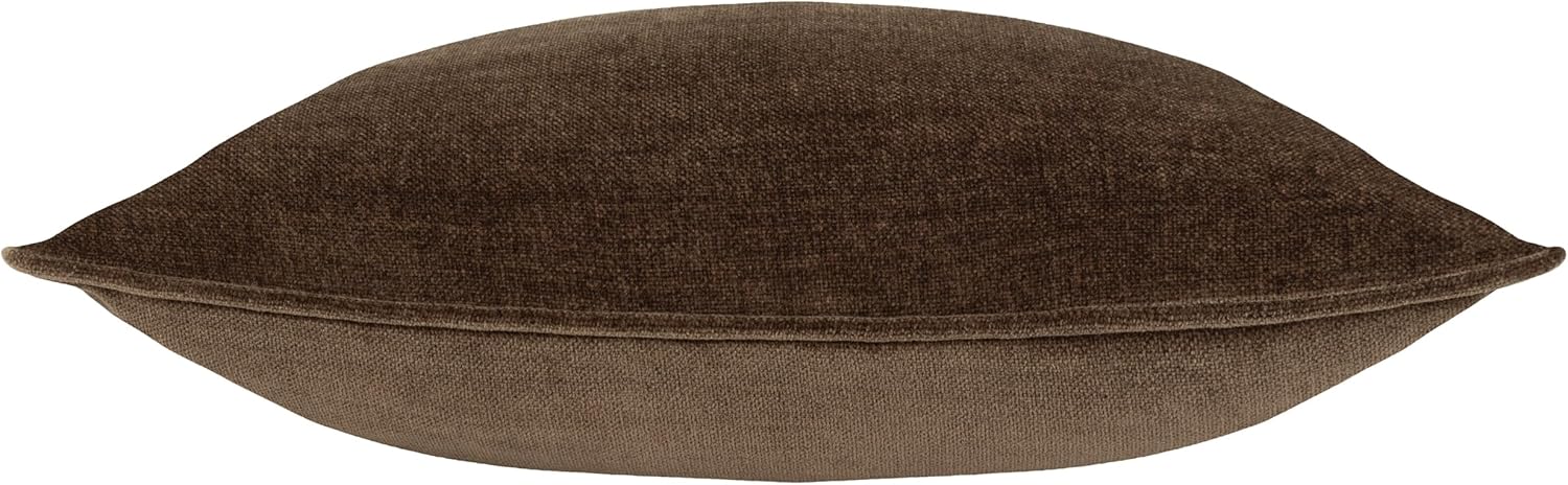 Yard Heavy Chenille Reversible Throw Pillow Cover (50cm x 50cm) (Brown)