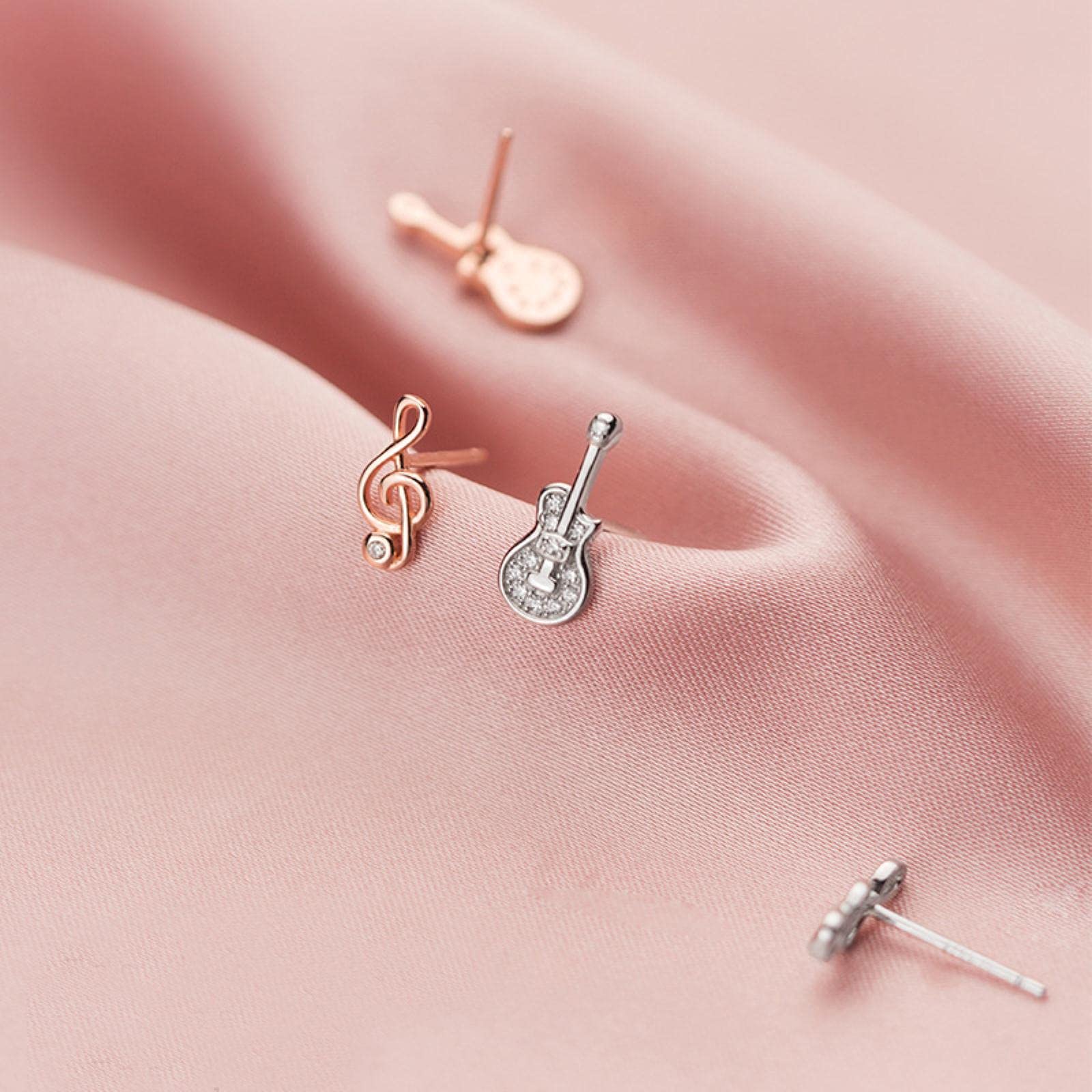 Orecchino 925 in argento Sterling riciclato per ragazze carino graffetta di pavé