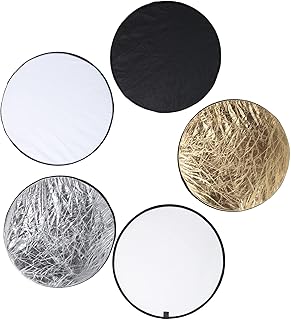 Light Reflector, 5 in 1 Handheld Light Round Disc Reflector, with Storage Bag, for Studio Photography Lighting