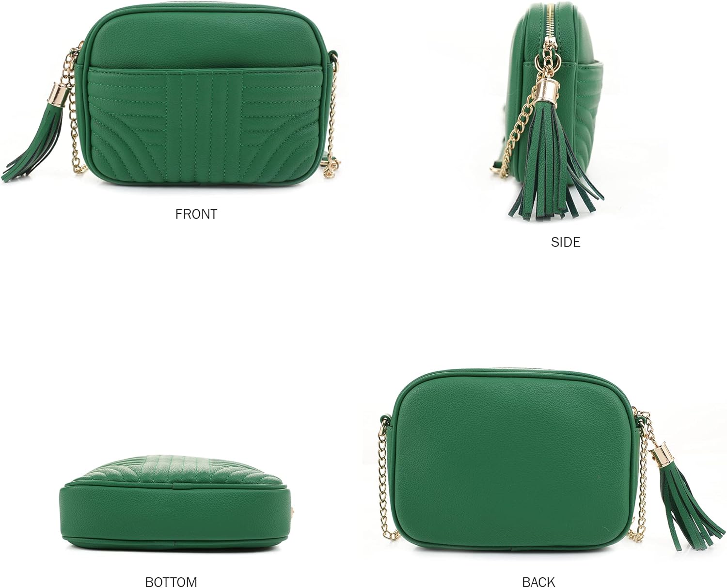 EVVE Quilted Crossbody Bags for Women - Stylish Camera Bag with Tassel - Lightweight Medium Size Shoulder Purse | Quilted, with Tassel, Lightweight, Medium Size - Image 6