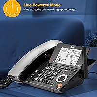 Vista 8 de AT&T DECT 6.0 Teléfono doméstico con cable o inalámbrico con 1 auricular y contestador, bloqueador de llamadas inteligente, identificación