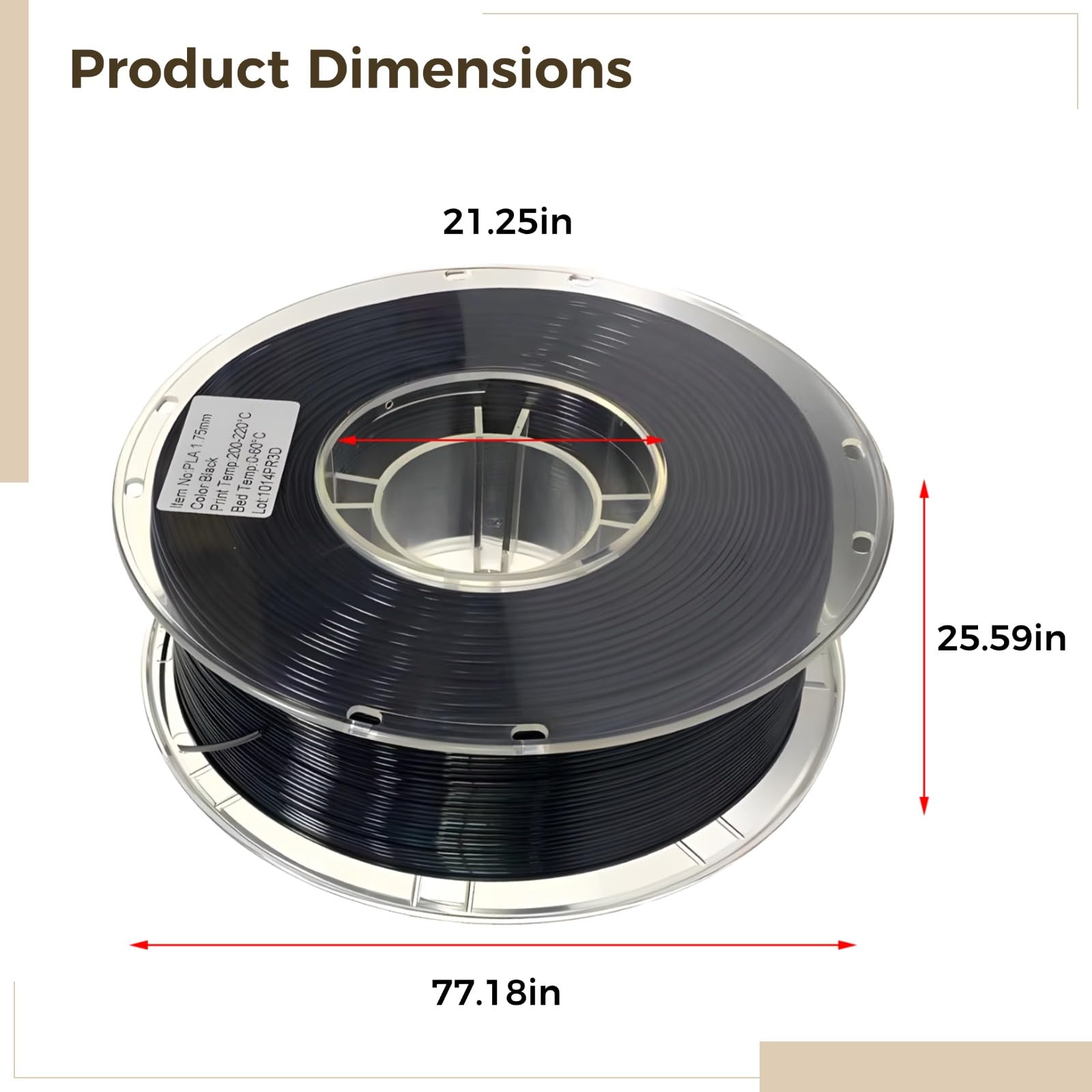 PLA 3D-Druck-Filament, 1,75 mm und 3,0 mm Optionen, hohe Präzision für Modelle, Skulpturen, Teile, glatte Schichtausgabe, mehrere Spulengrößen