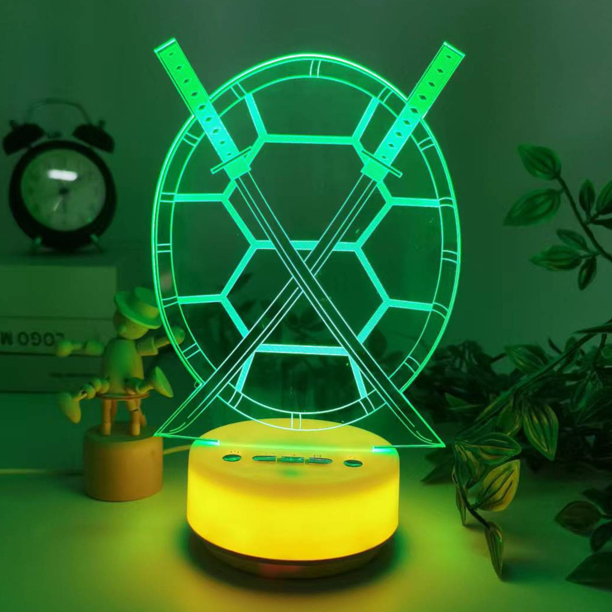 Veilleuse en forme d'épée de samouraï - Tortue magique - Décoration pour chambre d'enfant - 14 couleurs - Cadeau d'anniversaire pour garçons - Cadeau pour fan d'anime