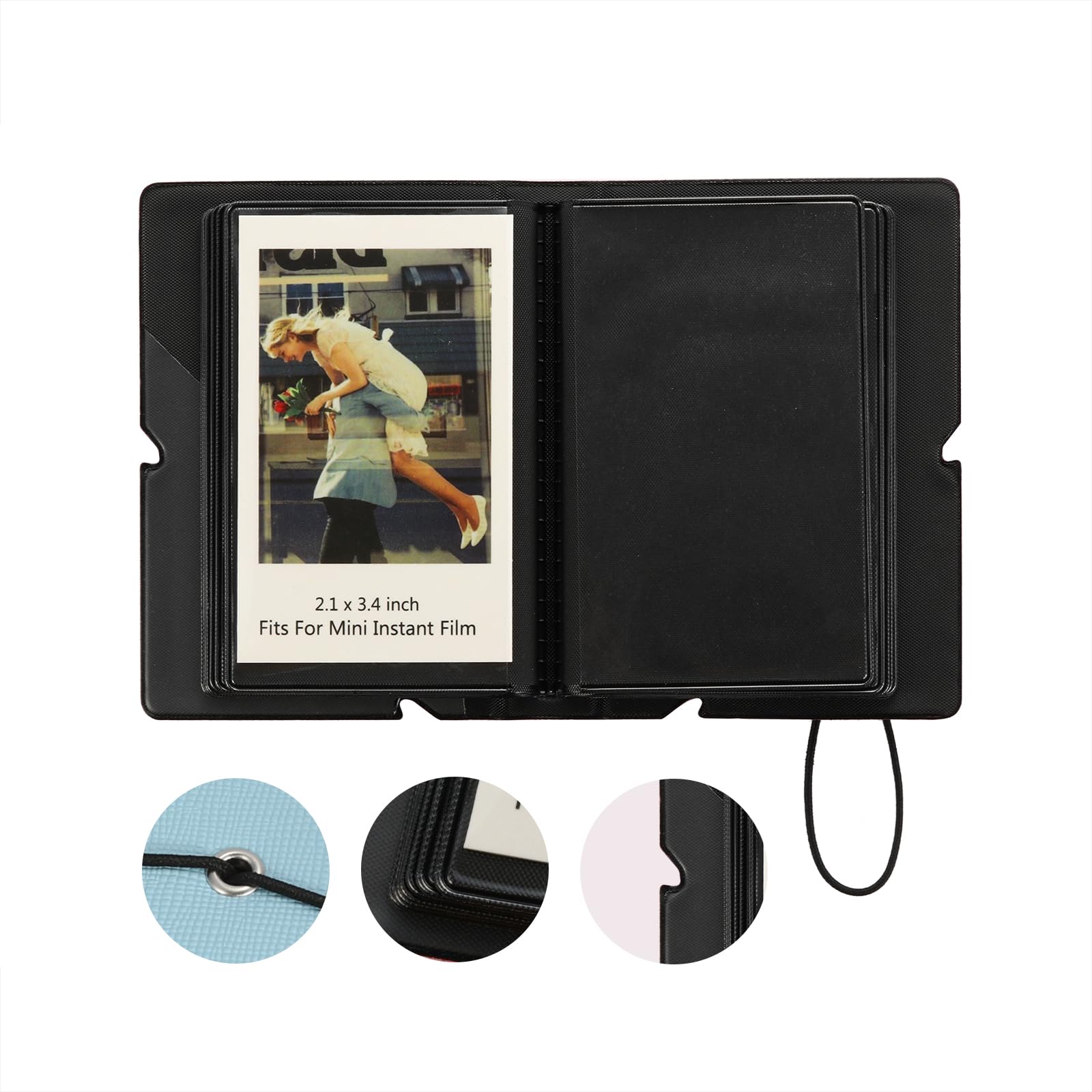 Mini album fotografico istantaneo, contiene 28 foto, adatto per Fujufilm Instax Mini 11 9 8 8+ 70 7S 90 25, Polaroid, Lomography (celeste)