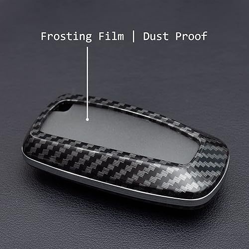 Miniatura 5 de Funda de fibra de carbono compatible con Ford F-150 Raptor Explorer Escape Fusion Bronco Sport Edge Lincoln Corsair Nautilus, Negro -