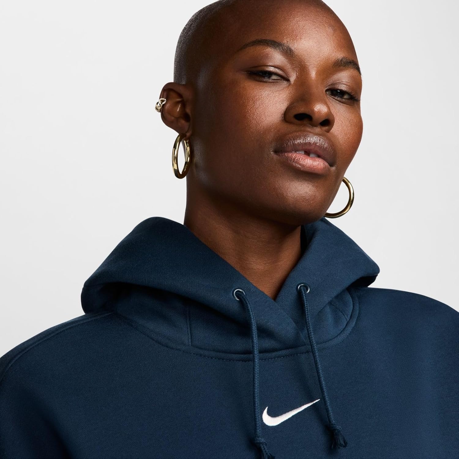 Nike Sportswear Phoenix Fleece Women's Oversized Pullover Hoodie (DQ5860-478, Armory Navy/Sail) Size X-Small - Image 4