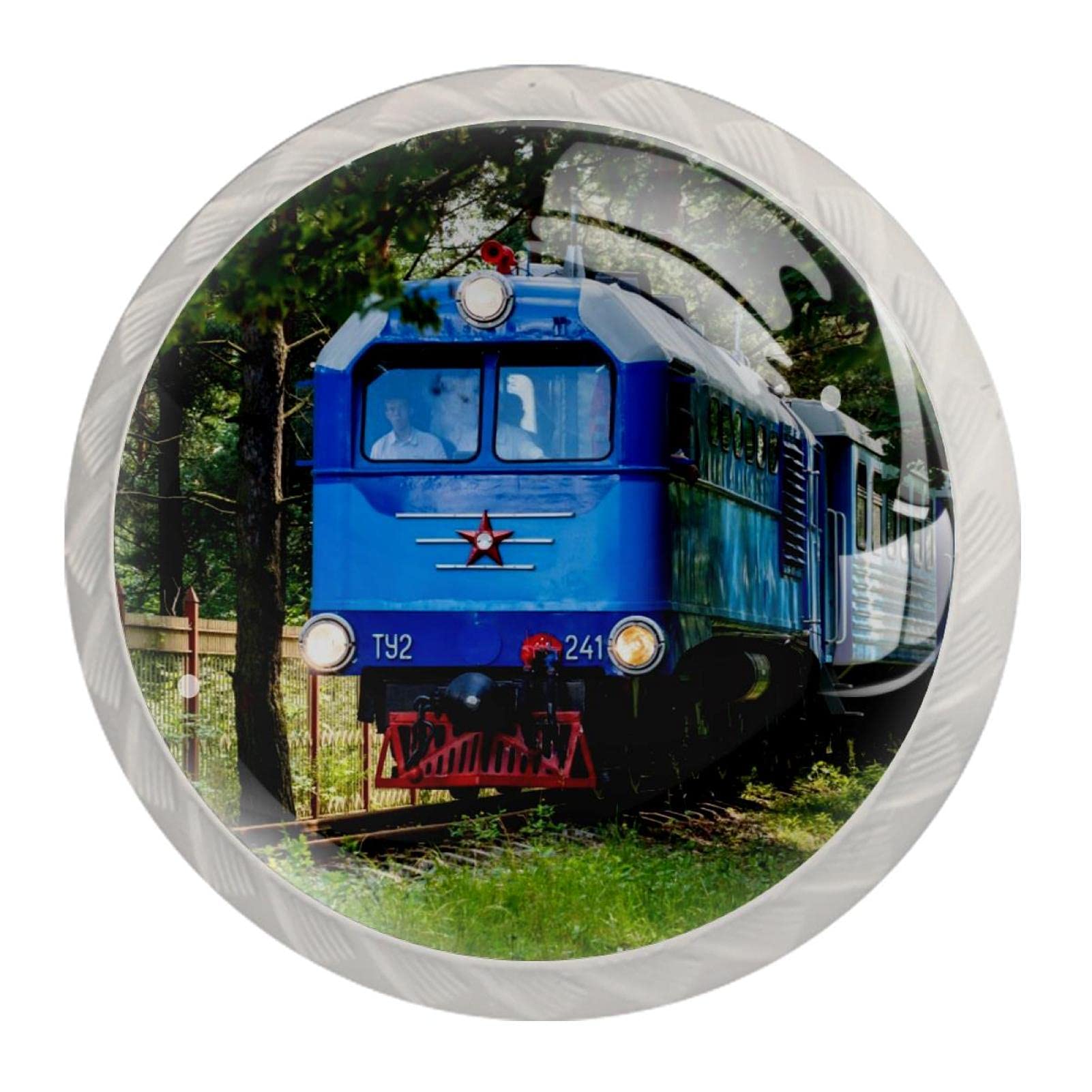 Locomotive Train Vintage Drawer Pulls Handles Cabinet Dressing Table Dresser Knob Pull Handle with Screws 4pcs