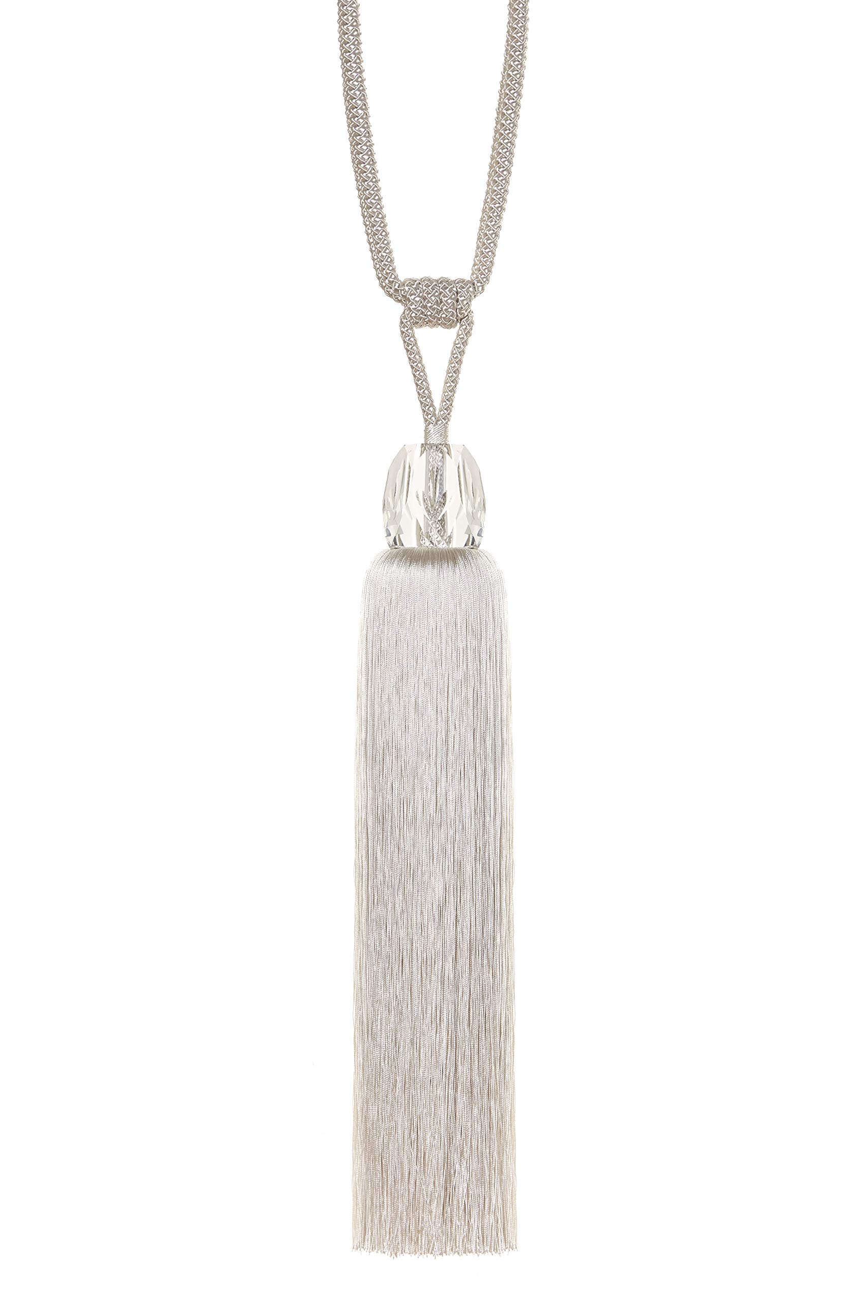 Tinker-Tailor Pearl Tie Backs Curtain - Darcy, Tassel Curtain Rope Tieback Single Pair Hold Backs (Pearl)