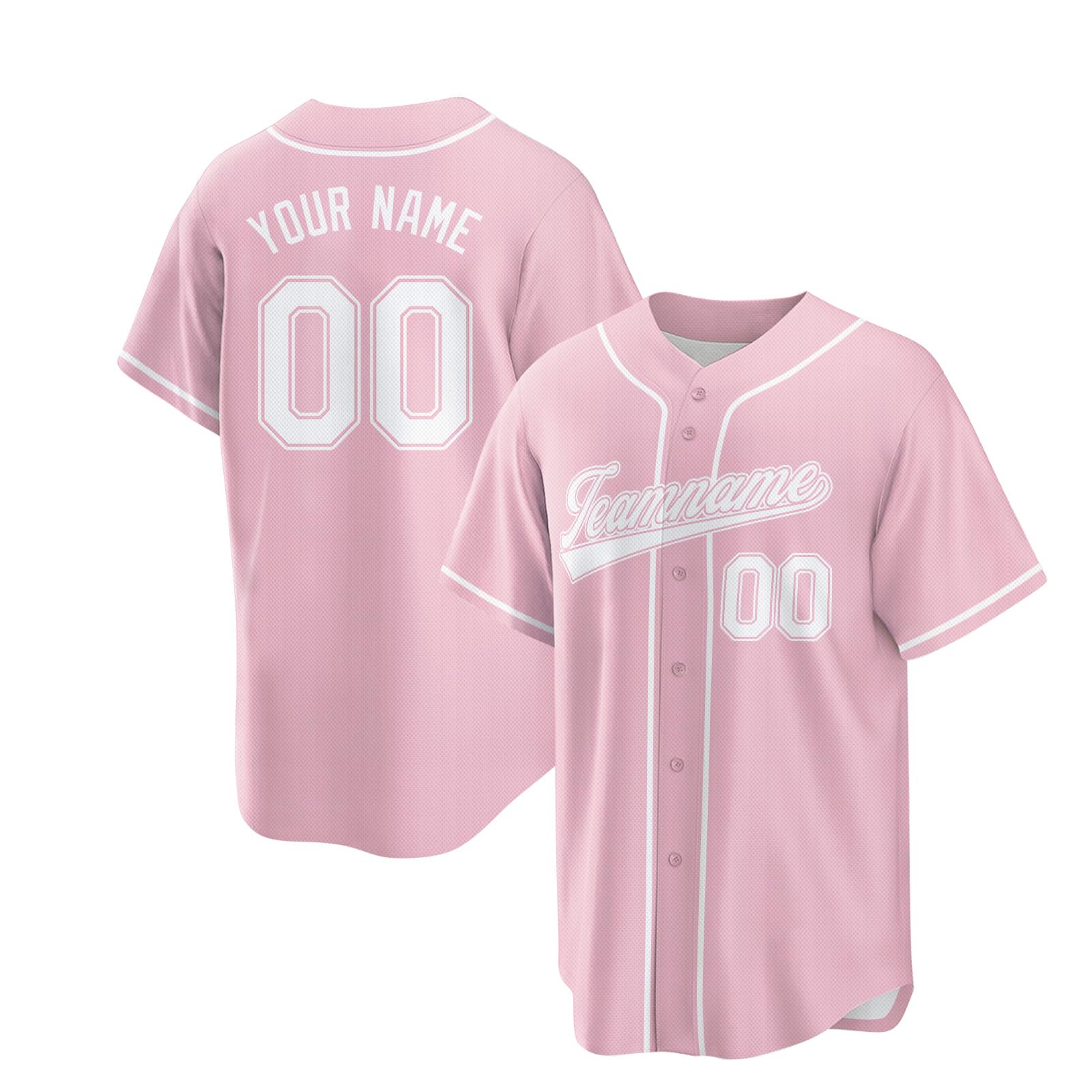 Custom Baseball Jersey for Women Personalized Short Sleeves Button Down Baseball Shirts Stitched The Name Number and Logo Pink