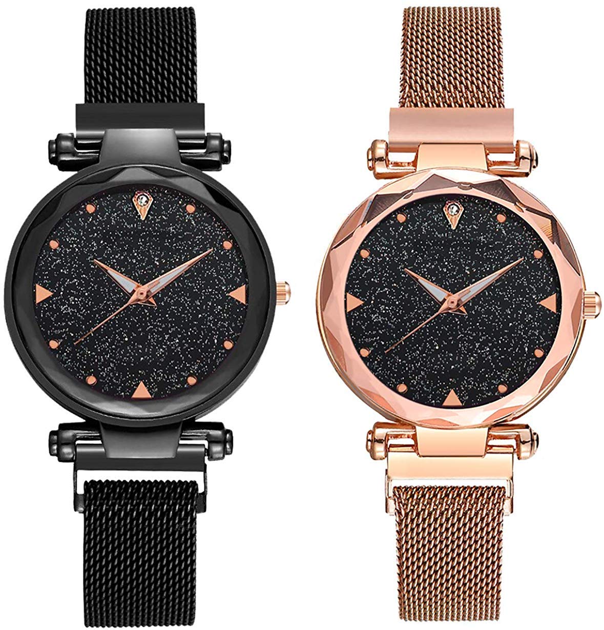 The Shopoholic Analogue Womens Watch (Black Dial Black &Gold Colored Strap) (Pack of 2) (B07VNXXZ7K) Amazon Price History, Amazon Price Tracker
