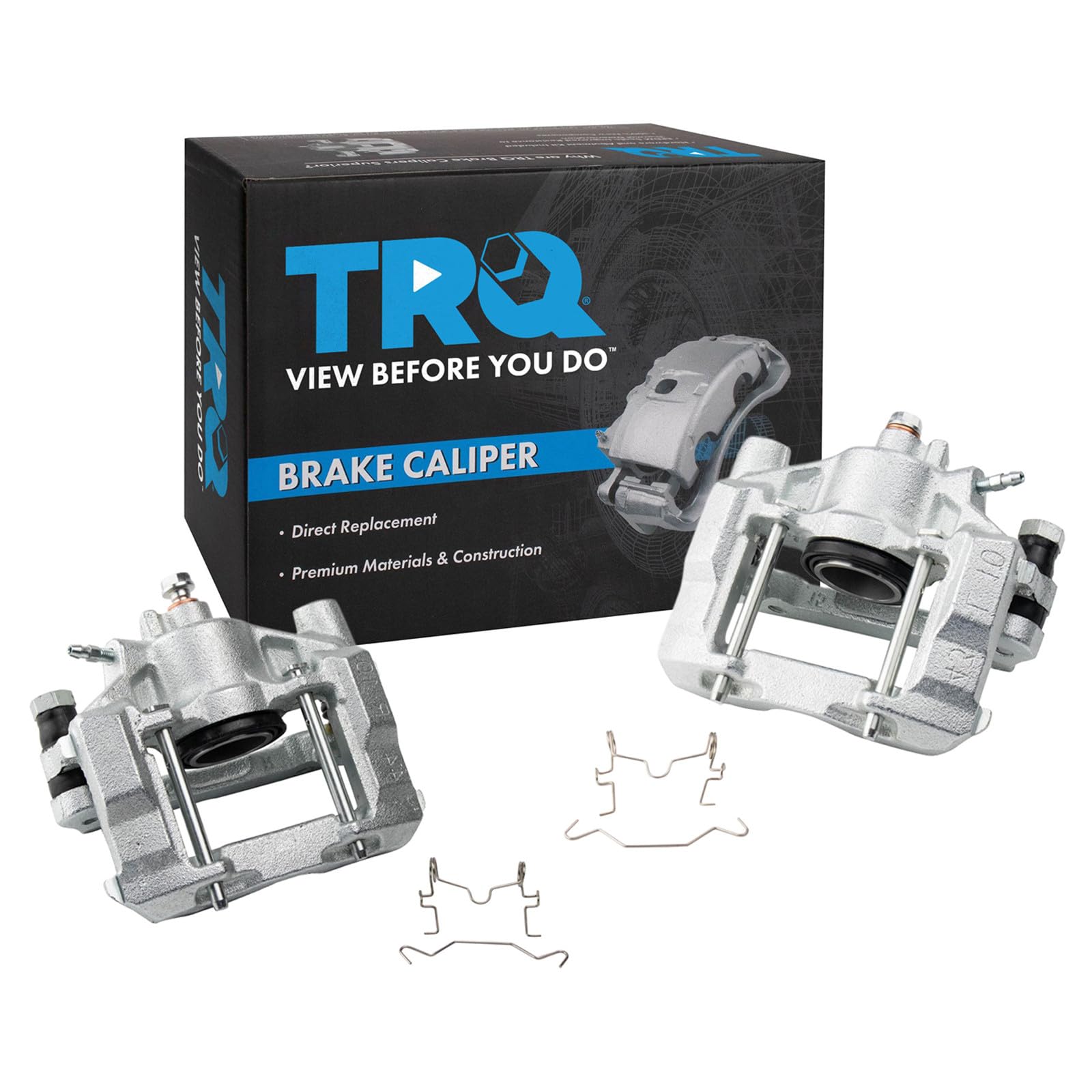 TRQ Rear Brake Caliper Set Brackets Hardware Zinc Coated Compatible with 2006-2013 Lexus IS250