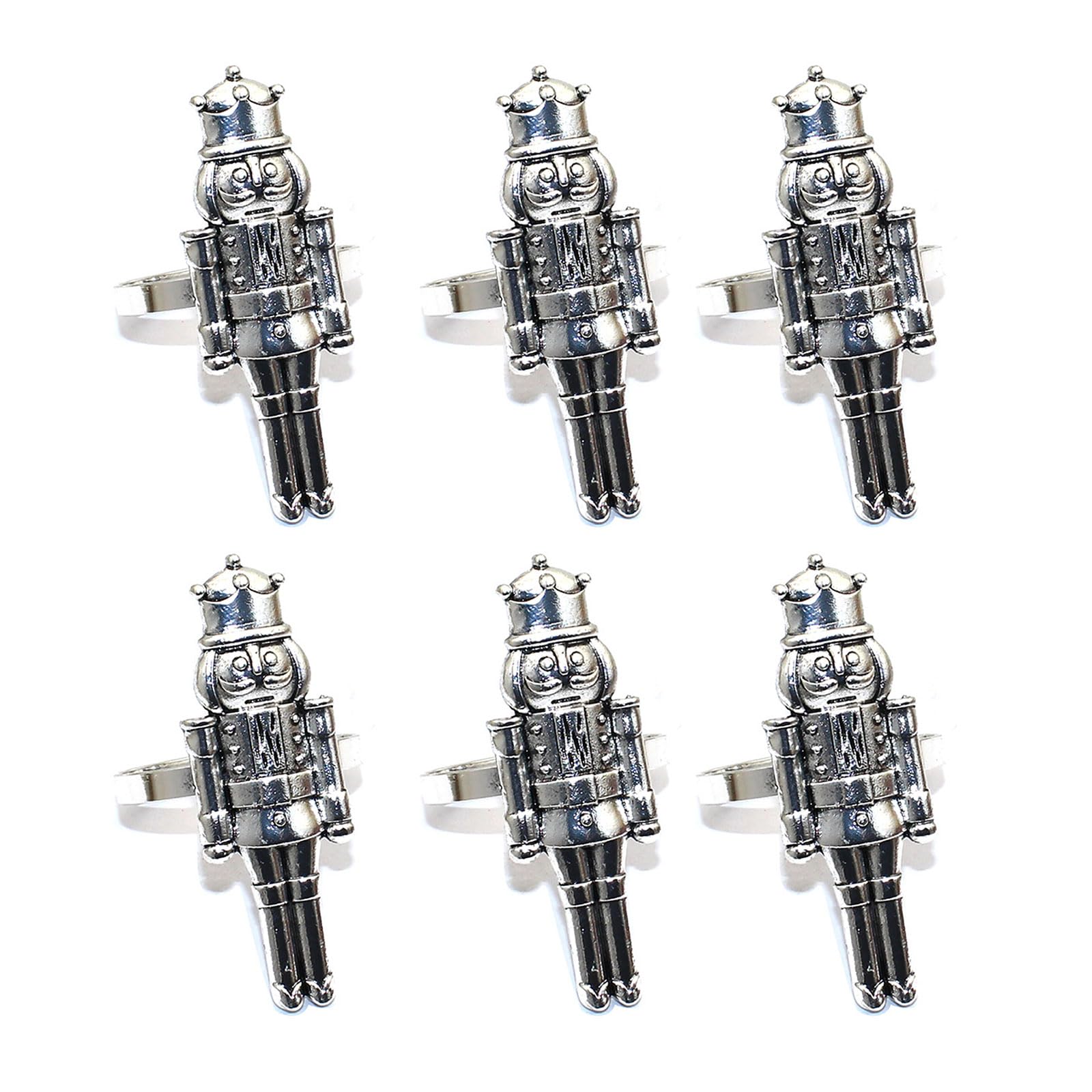6pcs Christmas Nutcrackers Napkin Rings Holder Soldier Buckles Banquet Dinner Table Decoration Wedding New Year Christmas Rings