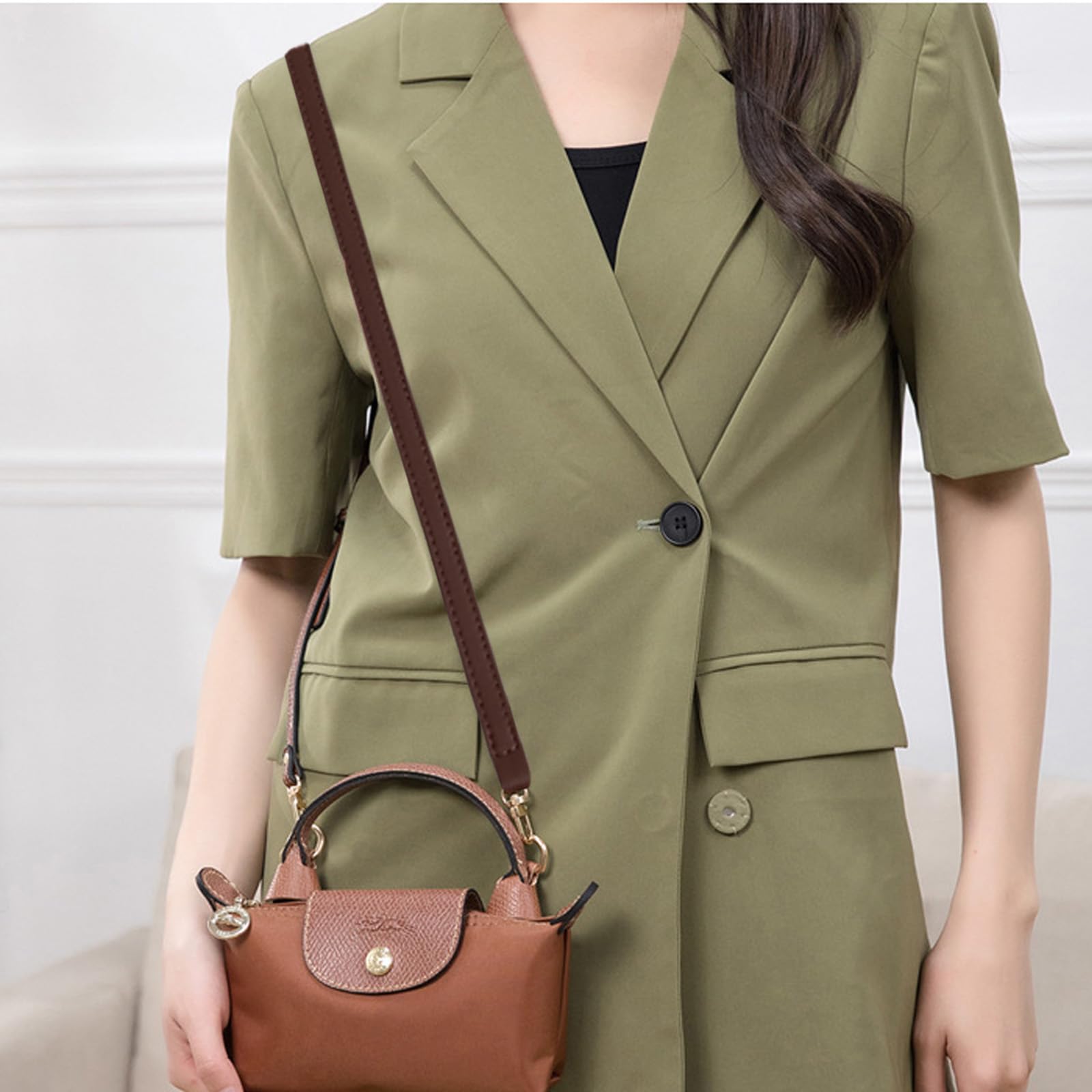 Regulowany pasek do torby na ramię ciemnobrązowy 95-123 cm, pasek PU z klamrą ze stopu cynku, uniwersalne paski zastępcze dla kobiet Crossbody portmonetka na aparat akcesoria