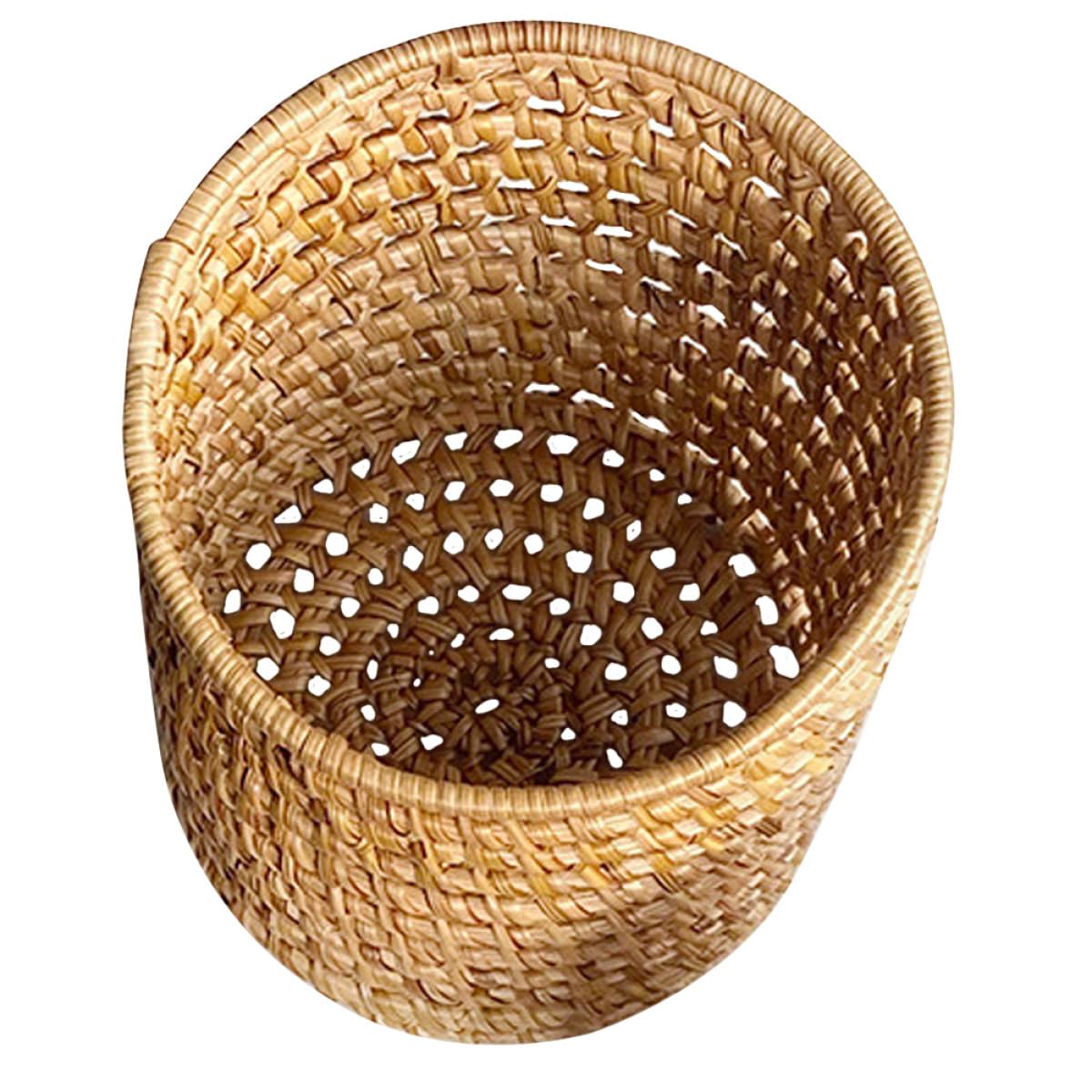 BESTonZON Porte-crayons en Rotin Tissé Élégant et Robuste, Organiseur Multifonction pour Bureau, pour Pinceaux de Maquillage et Fournitures de Bureau